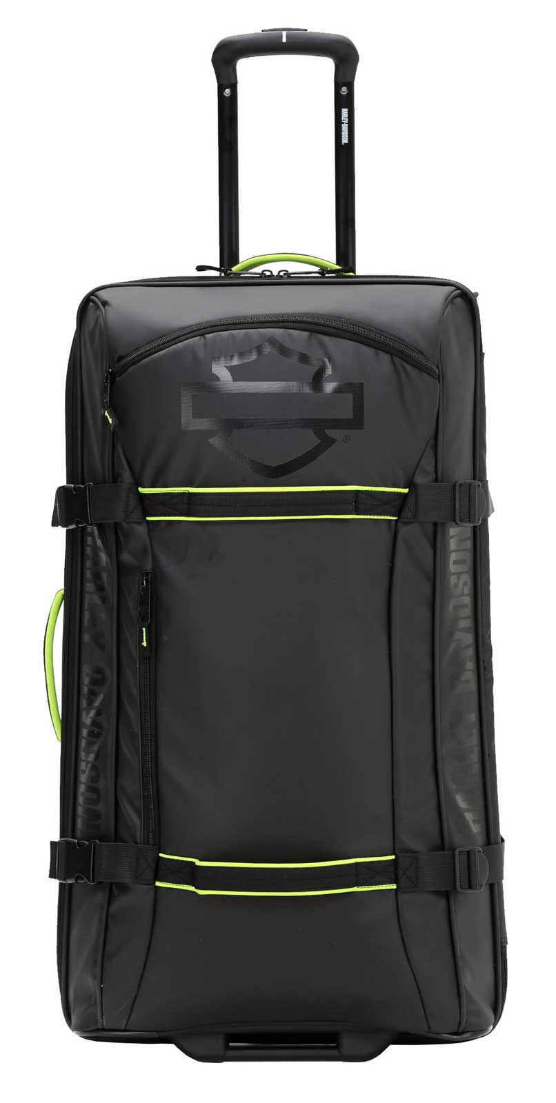Harley-Davidson 29" Nomad Wheeling Duffel Bag w/ Shark Wheels - Black/Lime (29") - No Hassle Returns at Wisconsin Harley