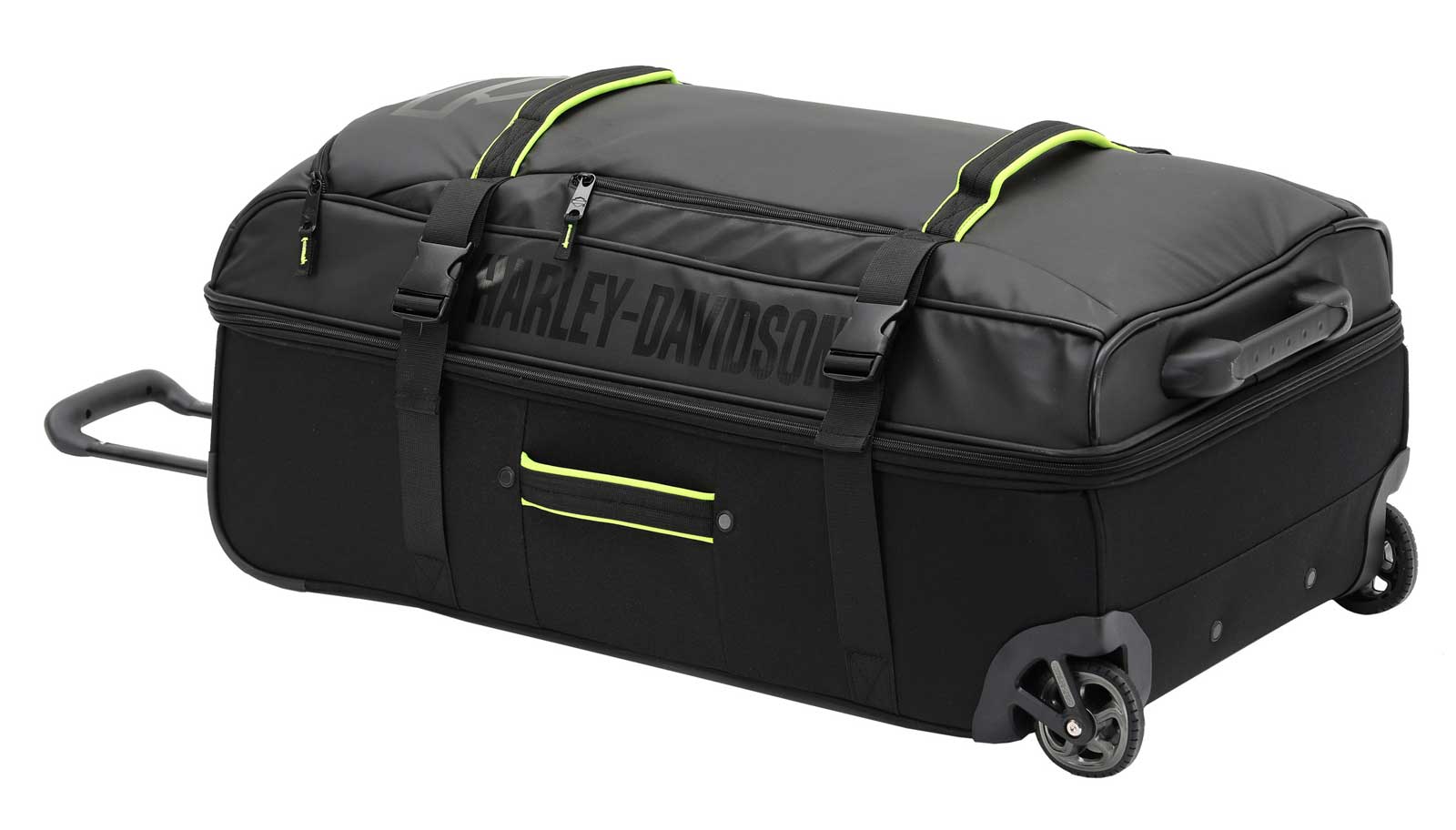 Harley-Davidson 29" Nomad Wheeling Duffel Bag w/ Shark Wheels - Black/Lime (29") - Largest Selection of Harley-Davidson Products