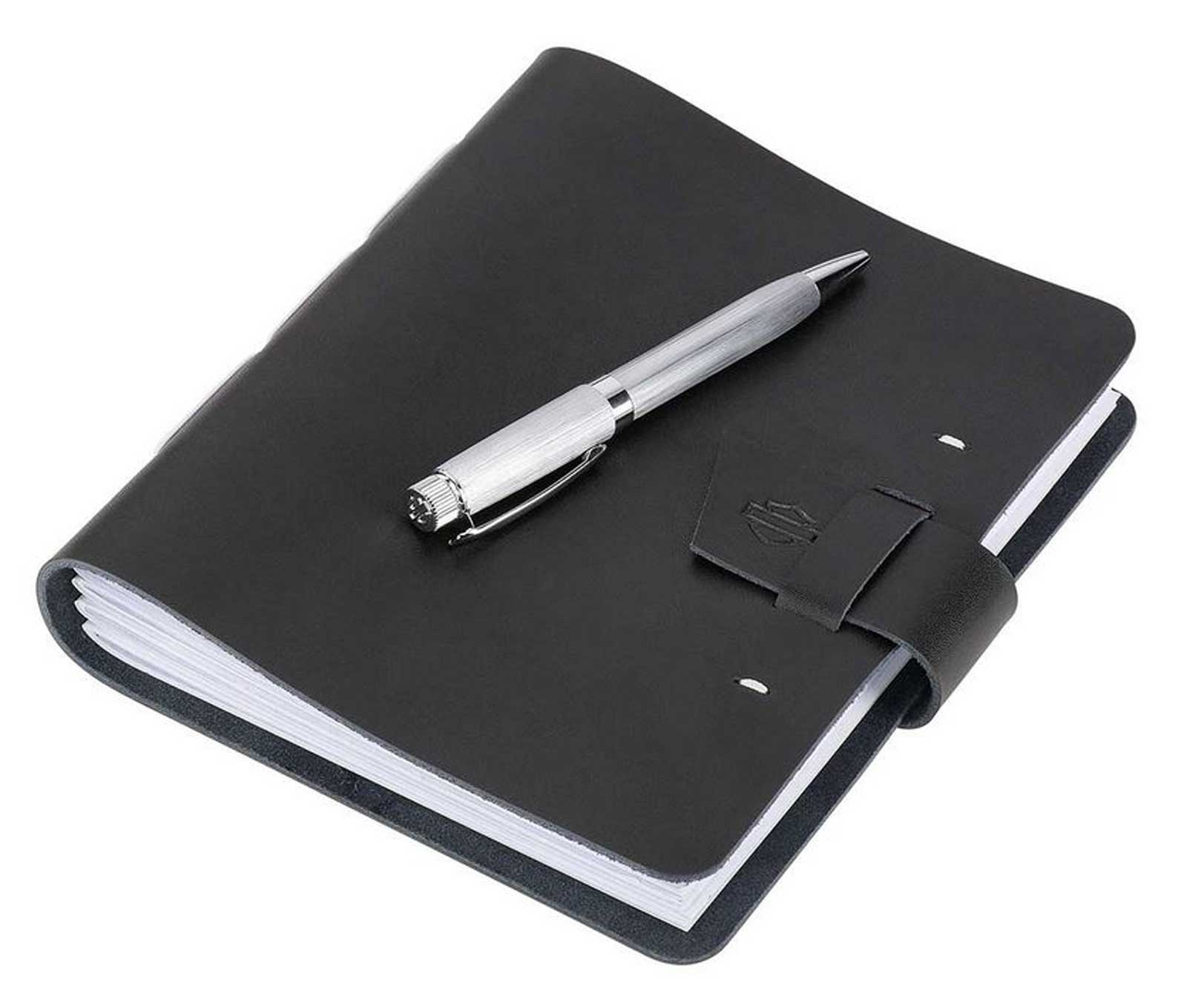 Harley-Davidson® Open Bar & Shield Leather Journal/Pen Set, Black Ink Pen -  Wisconsin Harley-Davidson