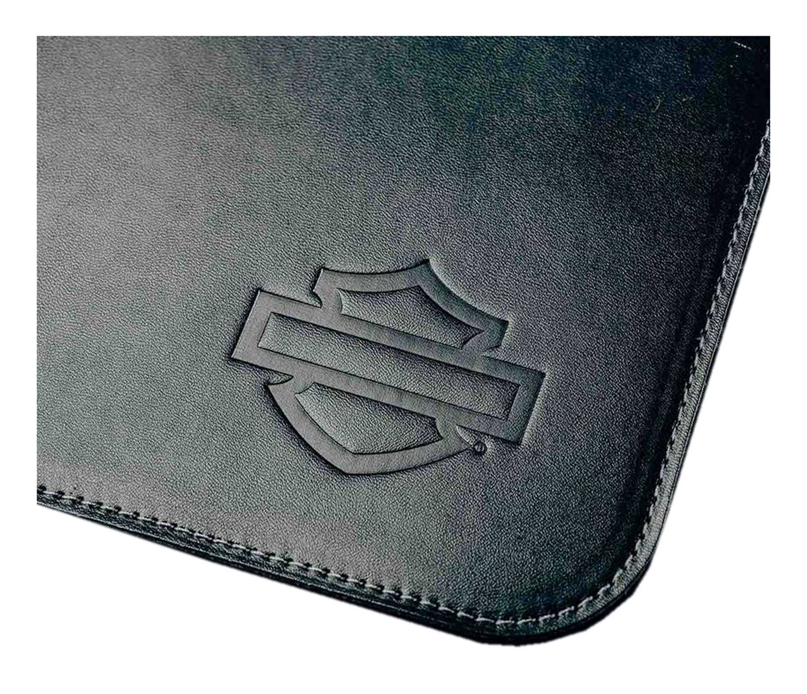 Harley-Davidson® Debossed Open Bar & Shield Mouse Pad - Black Faux