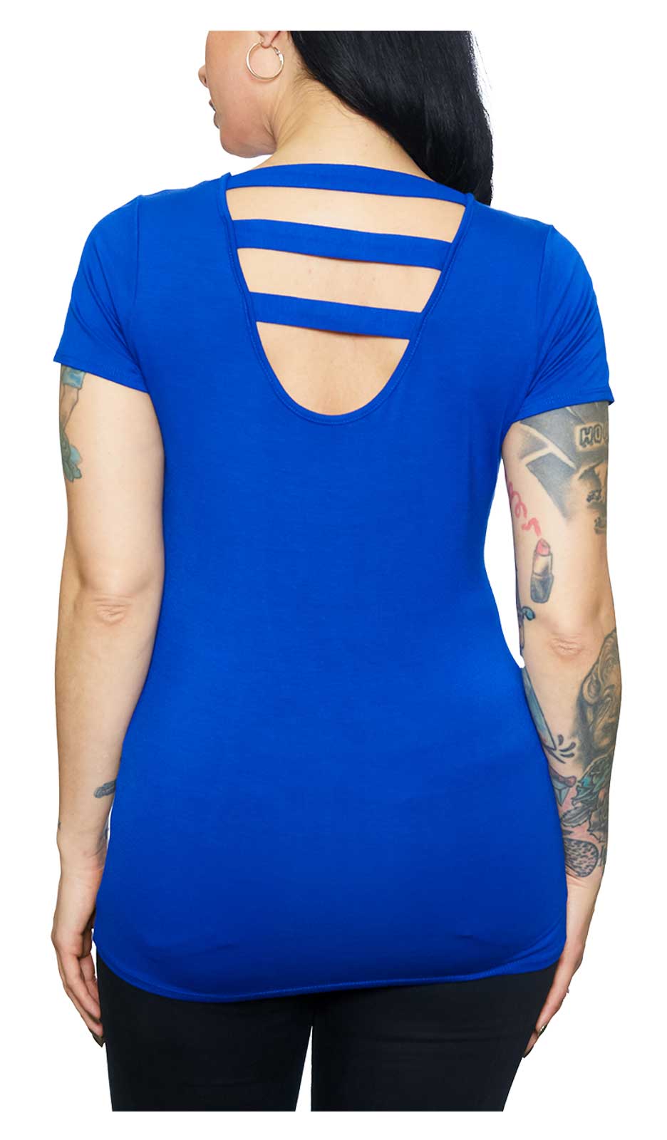 Harley-Davidson Women's Embellished Marque Short Sleeve Scoop Neck Tee - Royal - No Hassle Returns at Wisconsin Harley