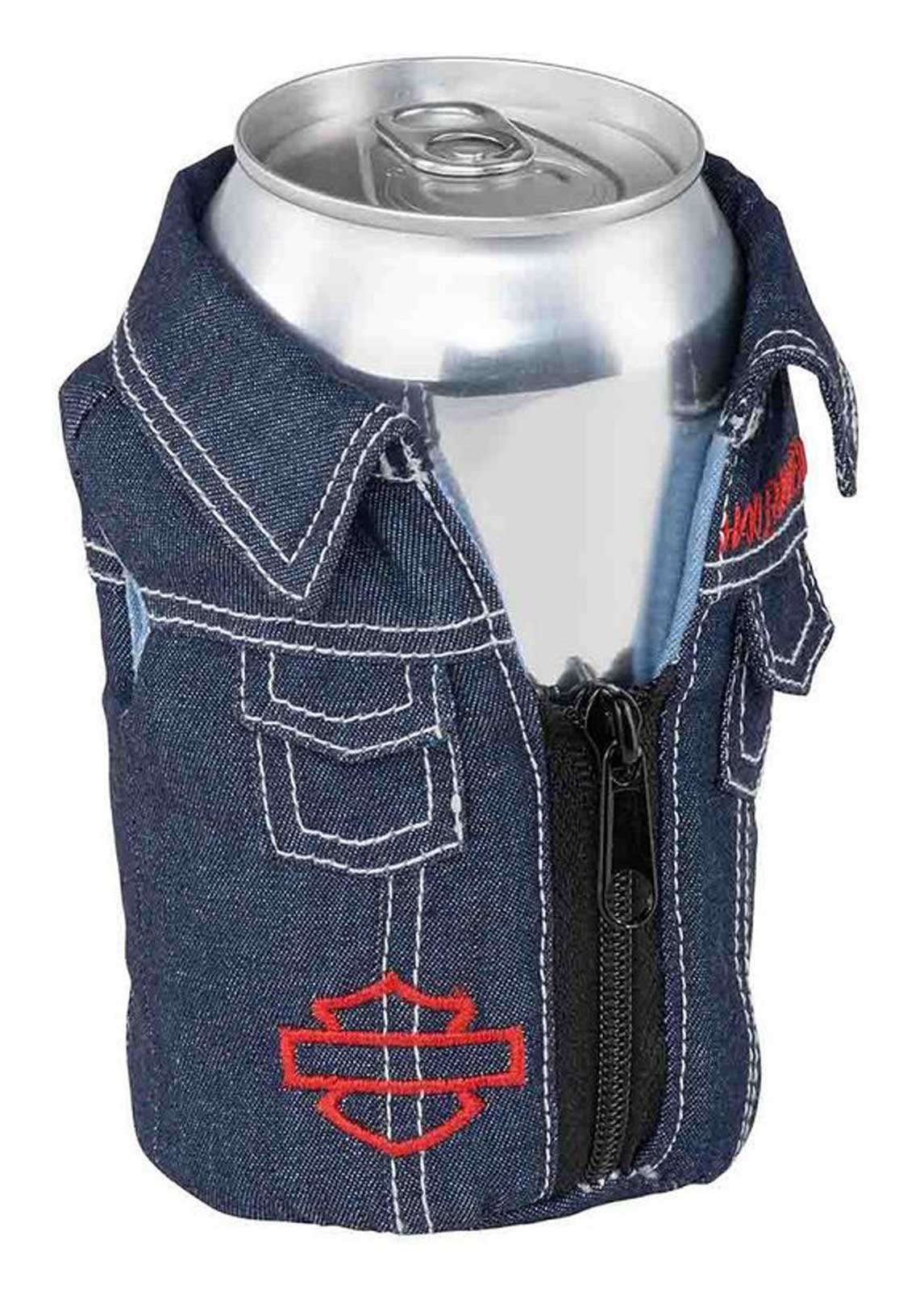 kana.6969① Harley-Davidson® 1970s Psychedelic Denim Can Cooler - Holds