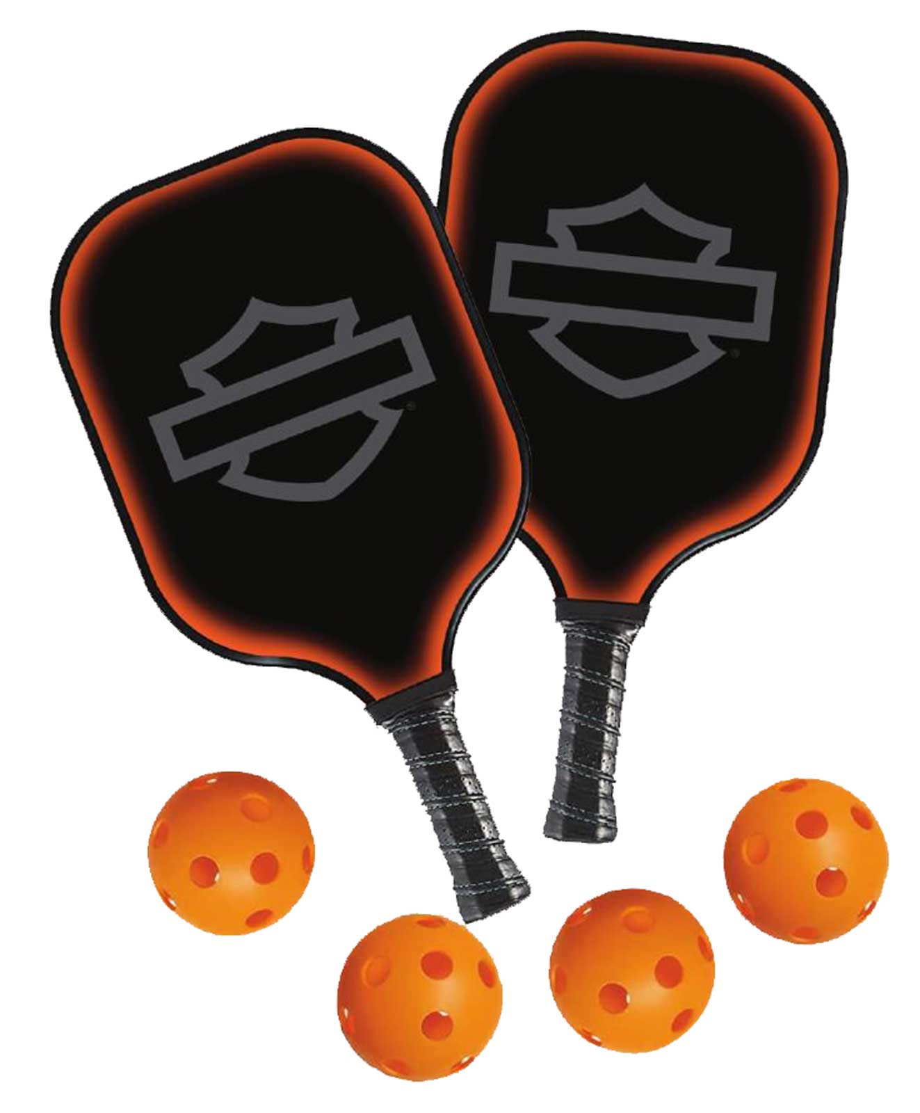 Harley-Davidson Stealth Bar & Shield Pickleball Set - Two Paddles & Four Balls - Wisconsin Harley-Davidson
