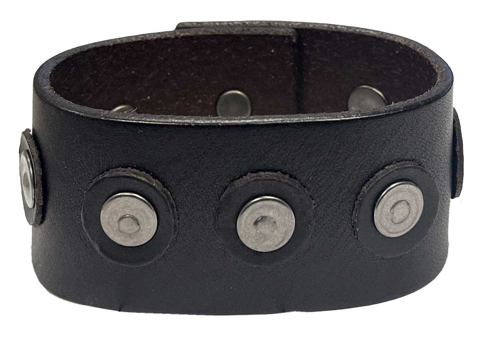 Harley-Davidson Men's Center Rivet Leather Cuff Bracelet Adjustable Wristband - Wisconsin Harley-Davidson