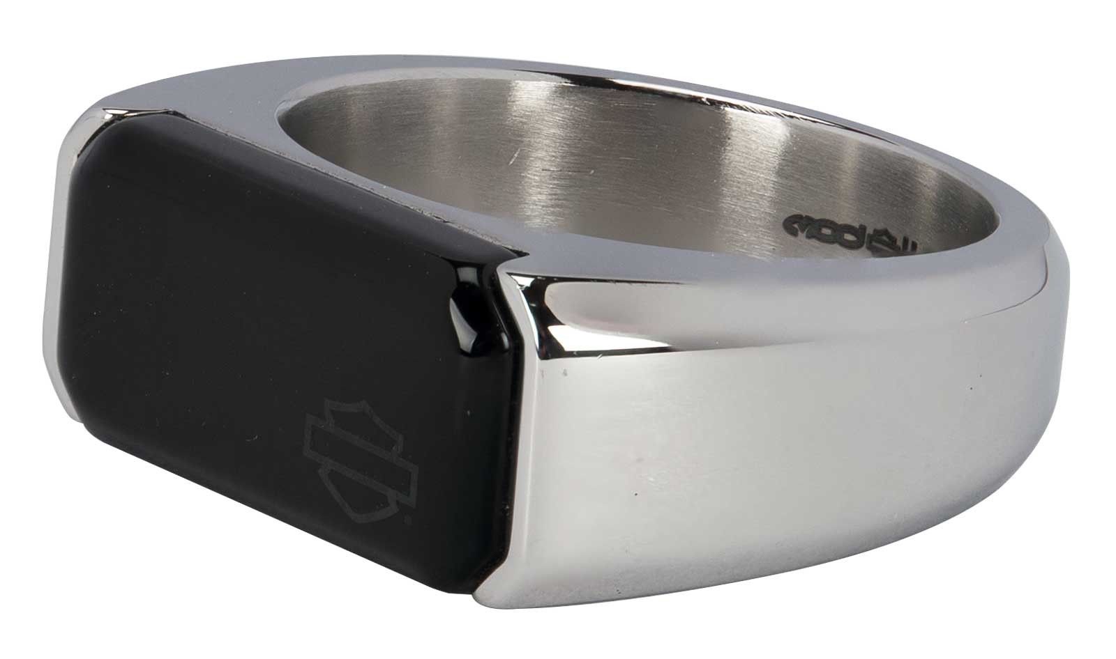 新着【Harley Davidson】必須アイテム Onyx Signet Ring Silver Harley-Davidson® Men's Bar & Shield Onyx Signet Ring
