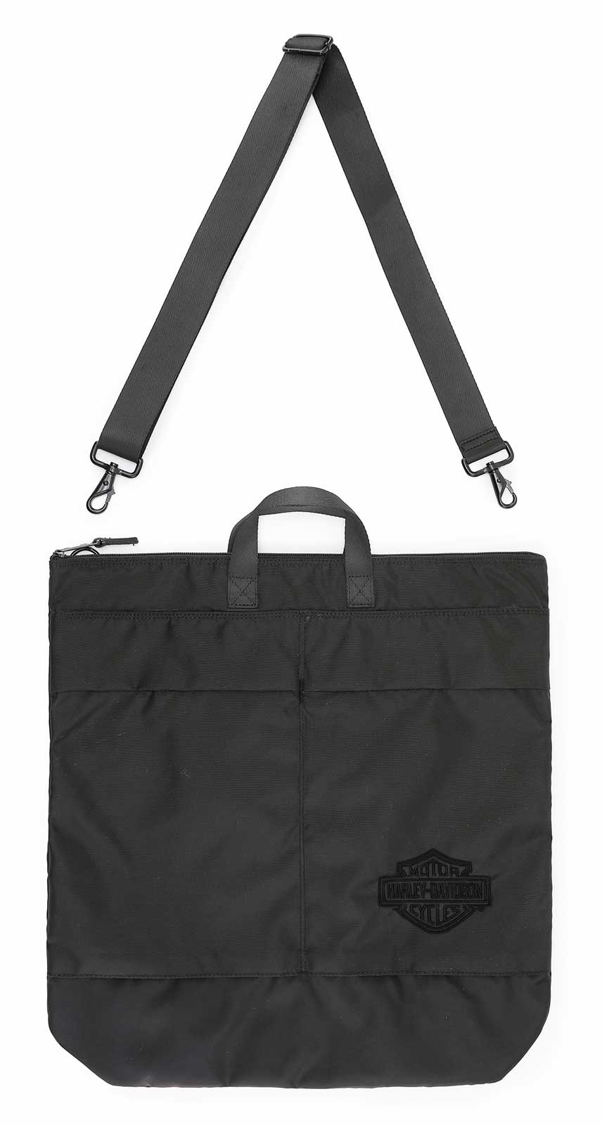 Harley-Davidson Embroidered B&S Helmet Bag, Water-Resistant Nylon - Black - Wisconsin Harley-Davidson