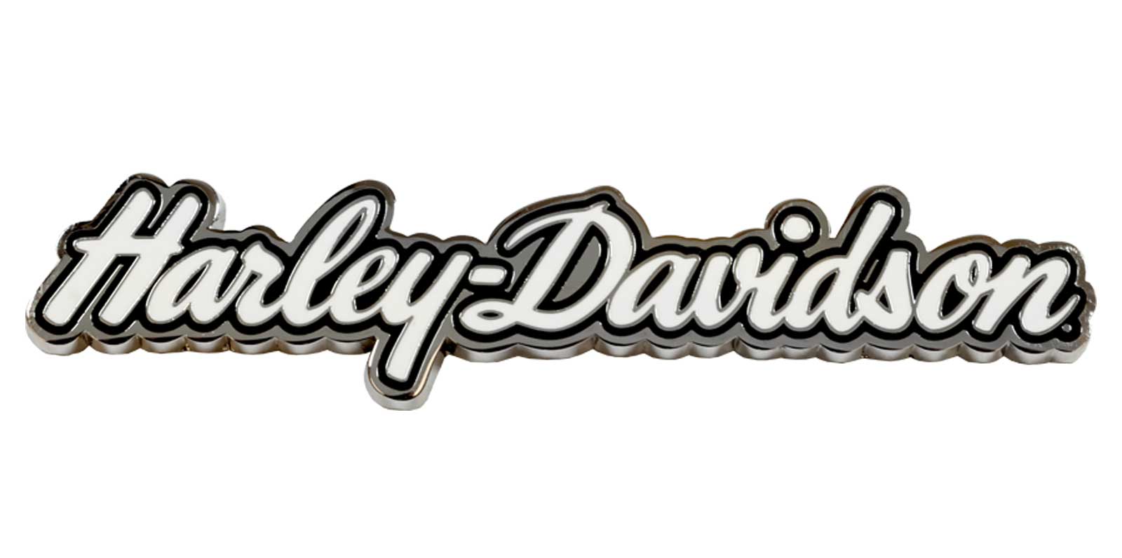 Harley-Davidson H-D Script Heavy-Duty Metal Magnet - 4 inches - Silver - Wisconsin Harley-Davidson