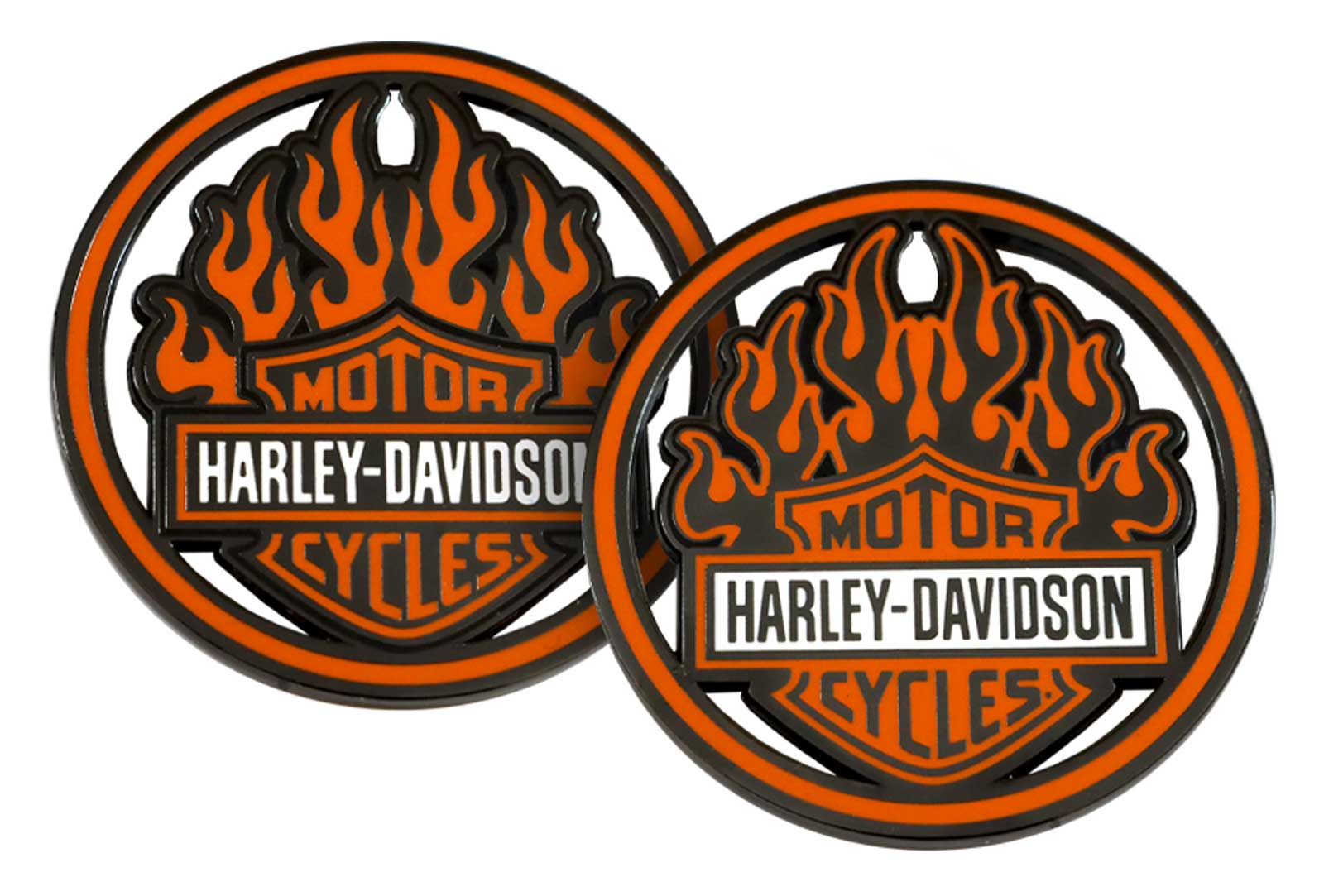 Harley-Davidson Firestarter Cutout Bar & Shield Metal Challenge Coin, 1.75 inch - Wisconsin Harley-Davidson