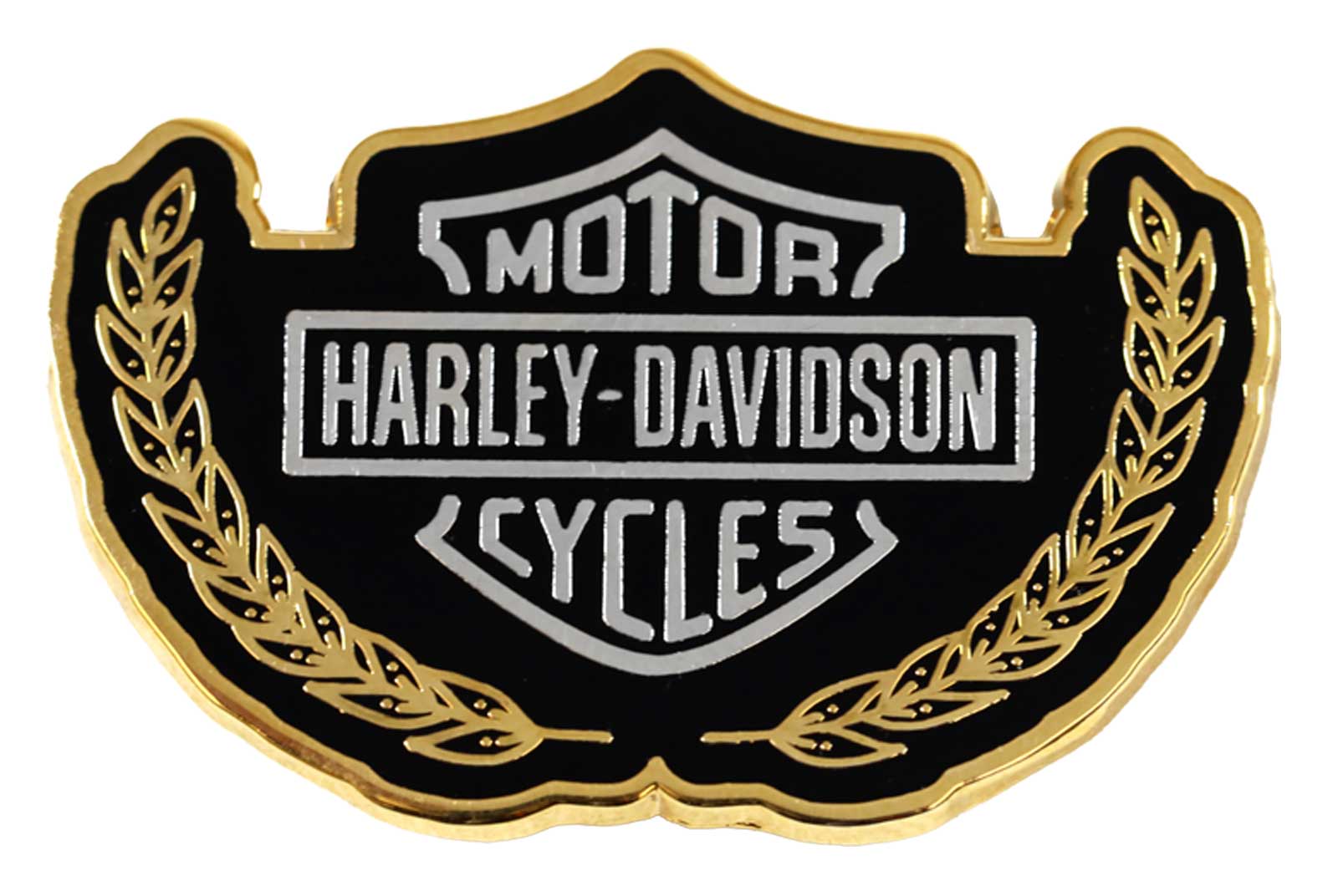 Harley-Davidson 1.5 inch. Roman Bar & Shield Logo Metal Pin, Gold Finish - Wisconsin Harley-Davidson