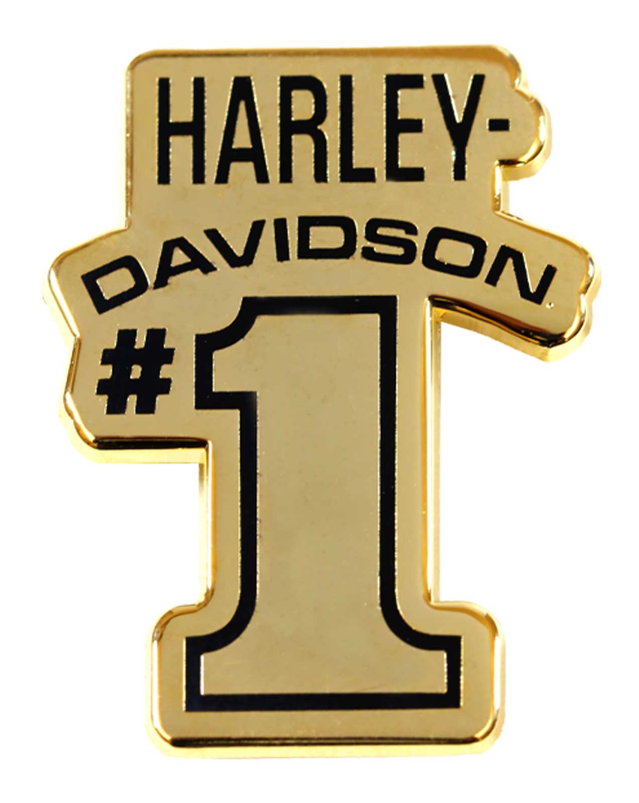 Harley-Davidson 1.25 inch. First Place #1 Racing Metal Pin, Gold Finish - Wisconsin Harley-Davidson
