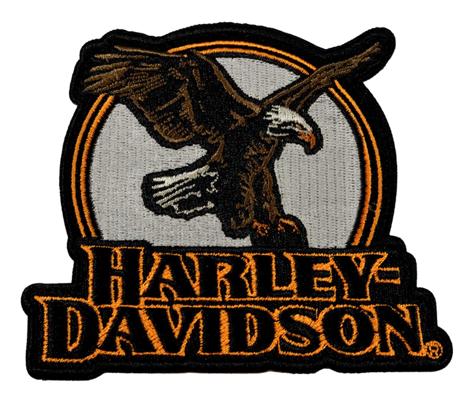 Harley-Davidson 4 in. Embroidered Eagle Eye Emblem Sew-On Patch, Black - Wisconsin Harley-Davidson