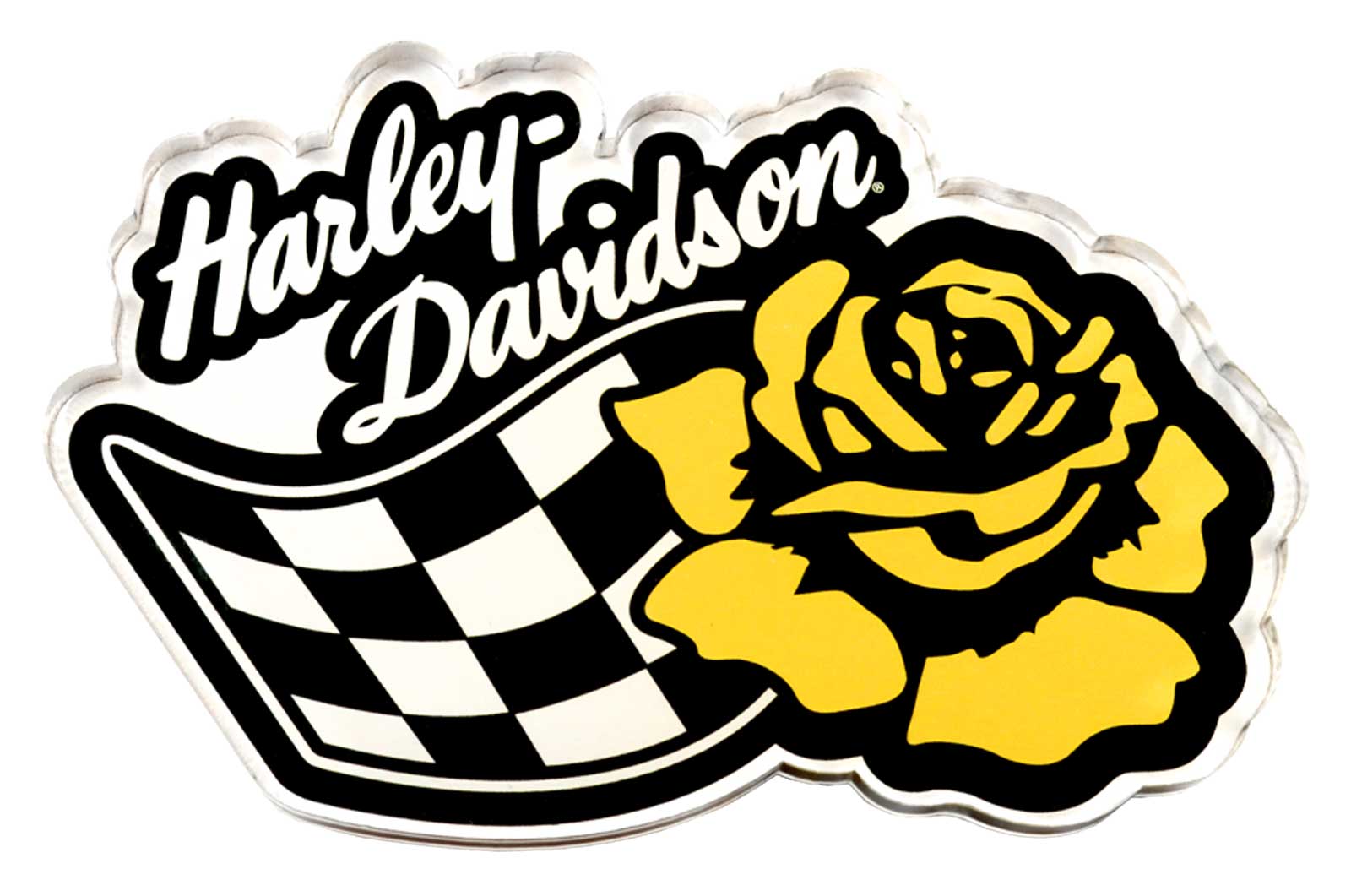 Harley-Davidson Amber Rose Racing Hard Acrylic Magnet - 4 x 2.75 inches - Wisconsin Harley-Davidson