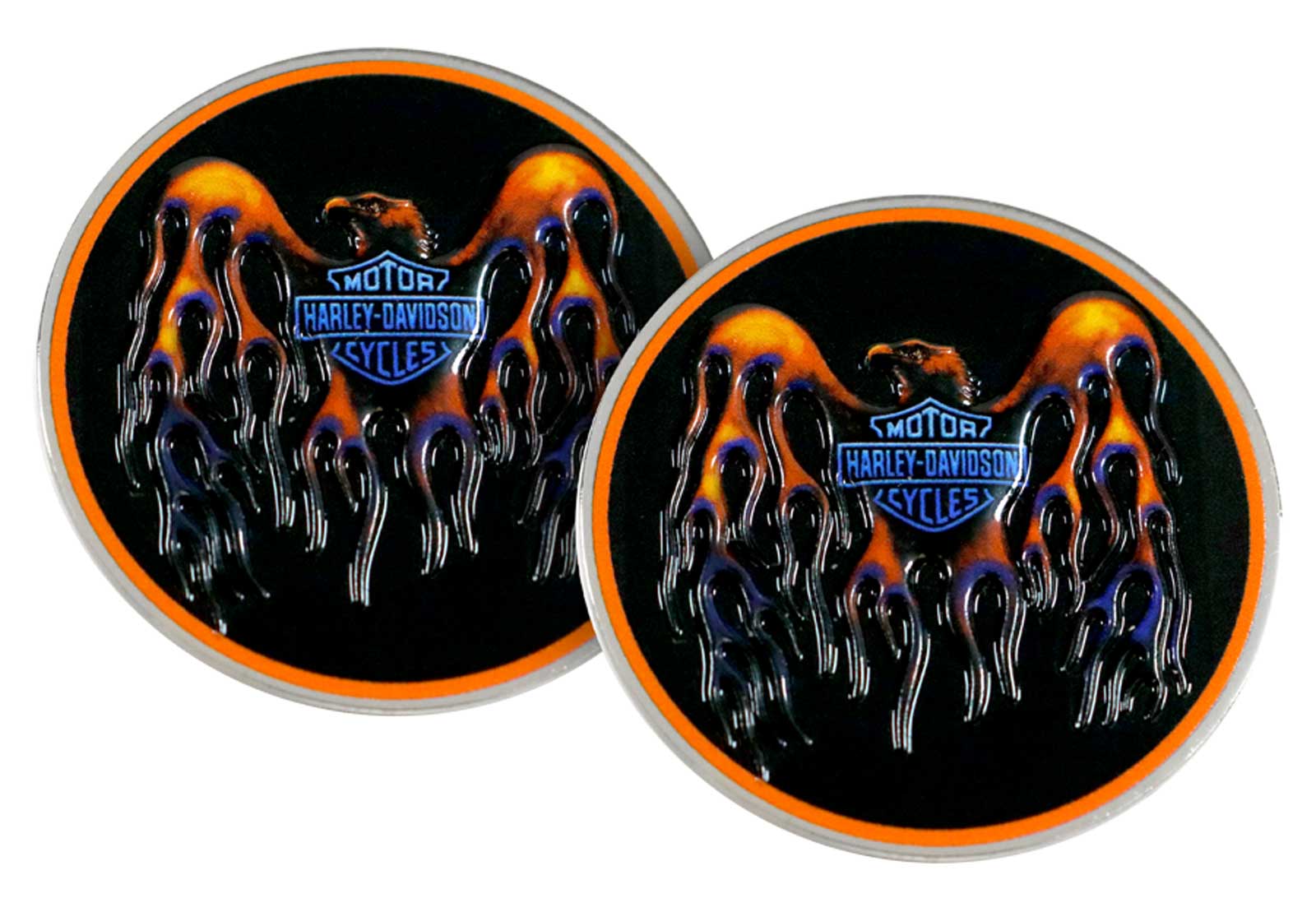 Harley-Davidson Eagle Rising Metal Challenge Coin, 1.75 inch - Silver Finish - Wisconsin Harley-Davidson