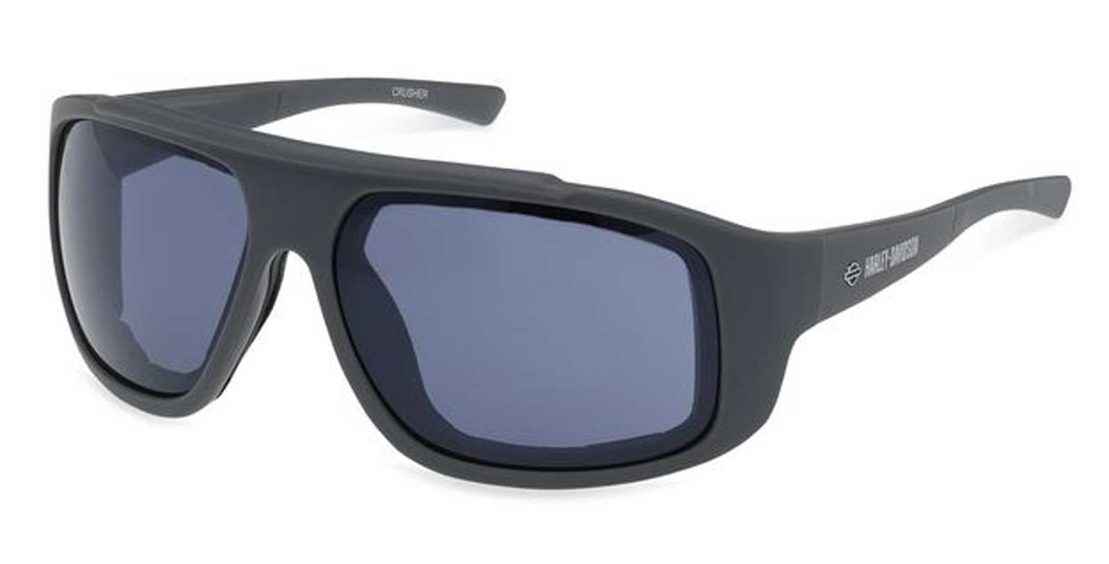 Harley-Davidson Men's Crusher Sunglasses, Matte Gray Frames & Smoke Lenses - Wisconsin Harley-Davidson