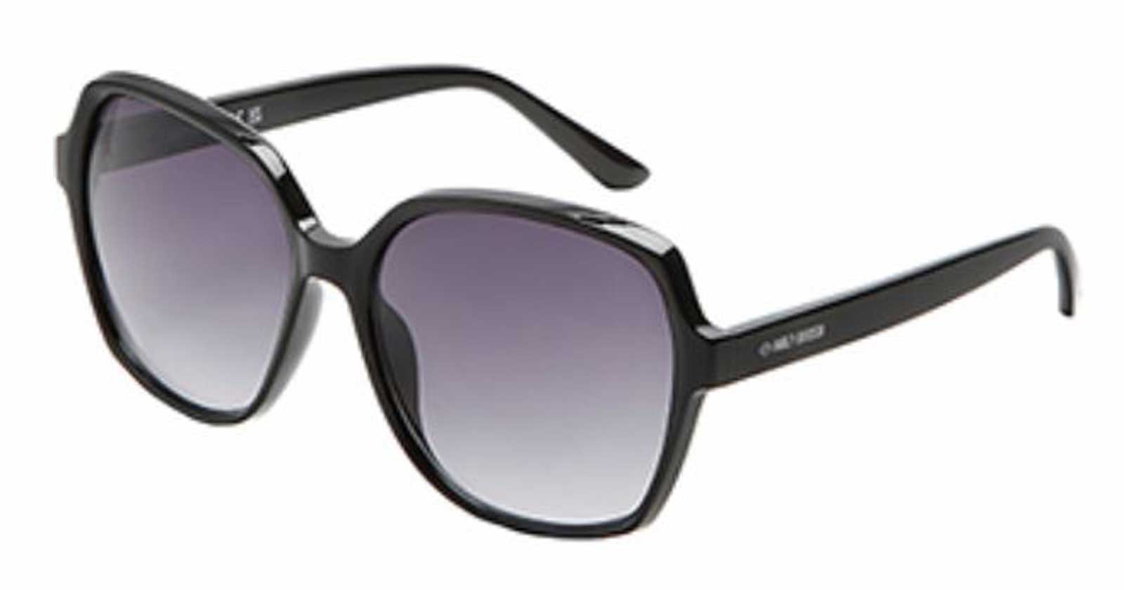 Harley-Davidson Women's Square Fashion Sunglasses, Black Frames & Smoke Lenses - Wisconsin Harley-Davidson