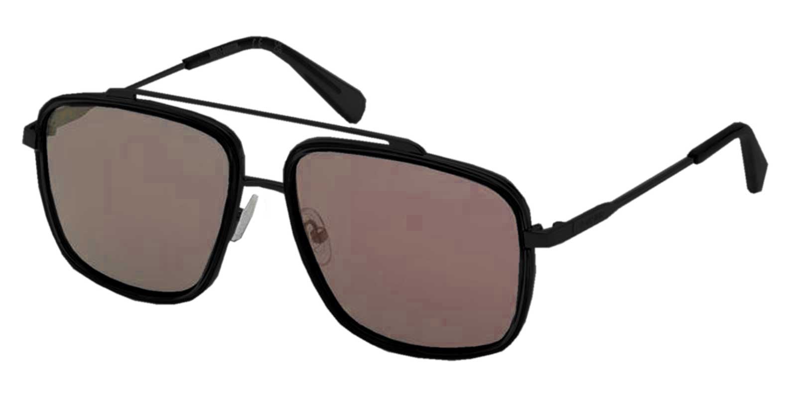 Harley-Davidson Men's Square Aviator Metal Sunglasses, Shiny Black Frames - Wisconsin Harley-Davidson