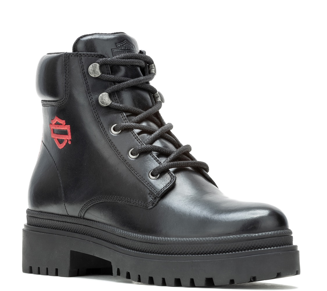 Harley-Davidson Women's Tressler Black with Red HD® Logo Fashion Boots D87288 - Wisconsin Harley-Davidson