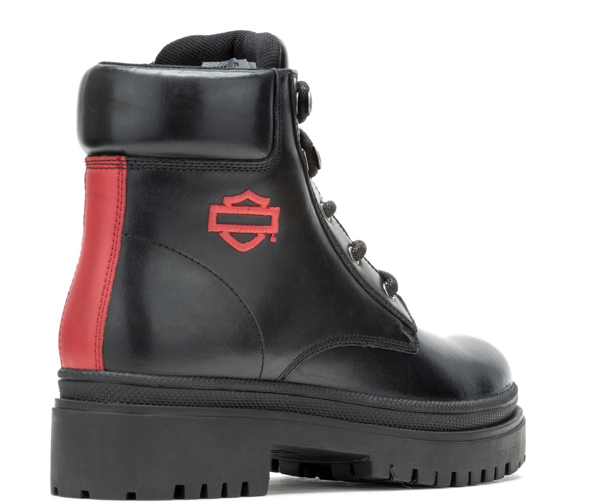 Harley-Davidson Women's Tressler Black with Red HD® Logo Fashion Boots D87288 - No Hassle Returns at Wisconsin Harley
