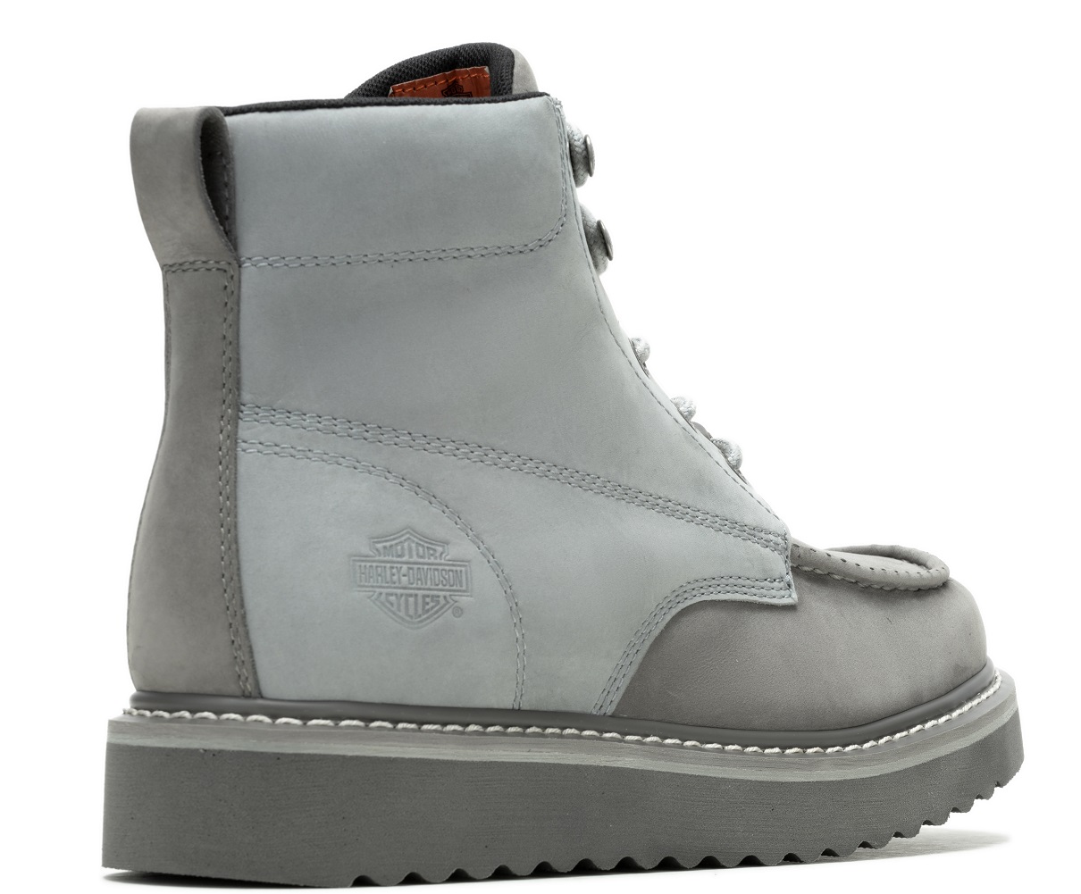Harley-Davidson® Men's Beau 6-Inch WP Light Grey Leather Motorcycle Boots