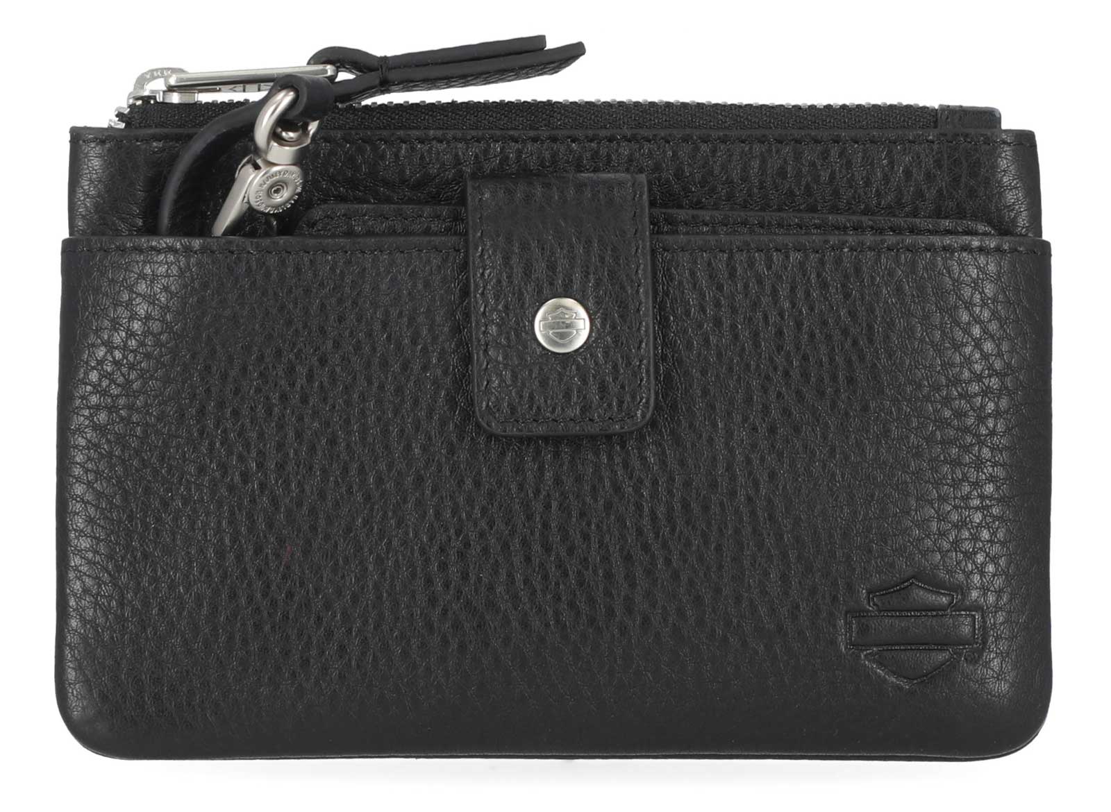 Harley-Davidson Women's Pebble Leather Bar & Shield Vintage Wallet - Black - Wisconsin Harley-Davidson