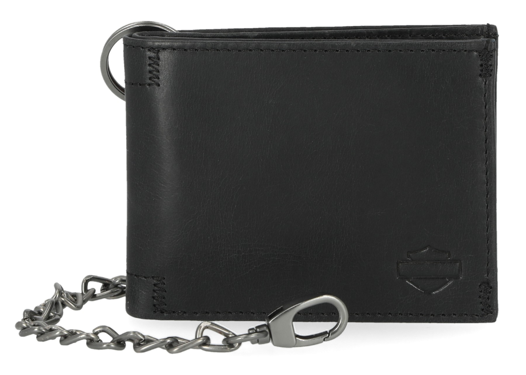 Harley-Davidson Unisex Smooth Leather Bar & Shield Billfold Wallet - Black - Wisconsin Harley-Davidson