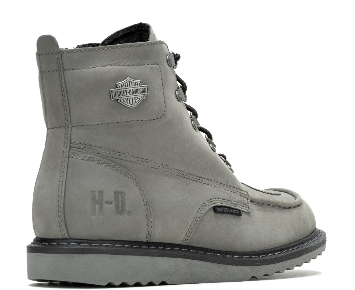 Harley-Davidson Men's Hagerman 5-Inch Grey Waterproof Boots, D93863 - No Hassle Returns at Wisconsin Harley