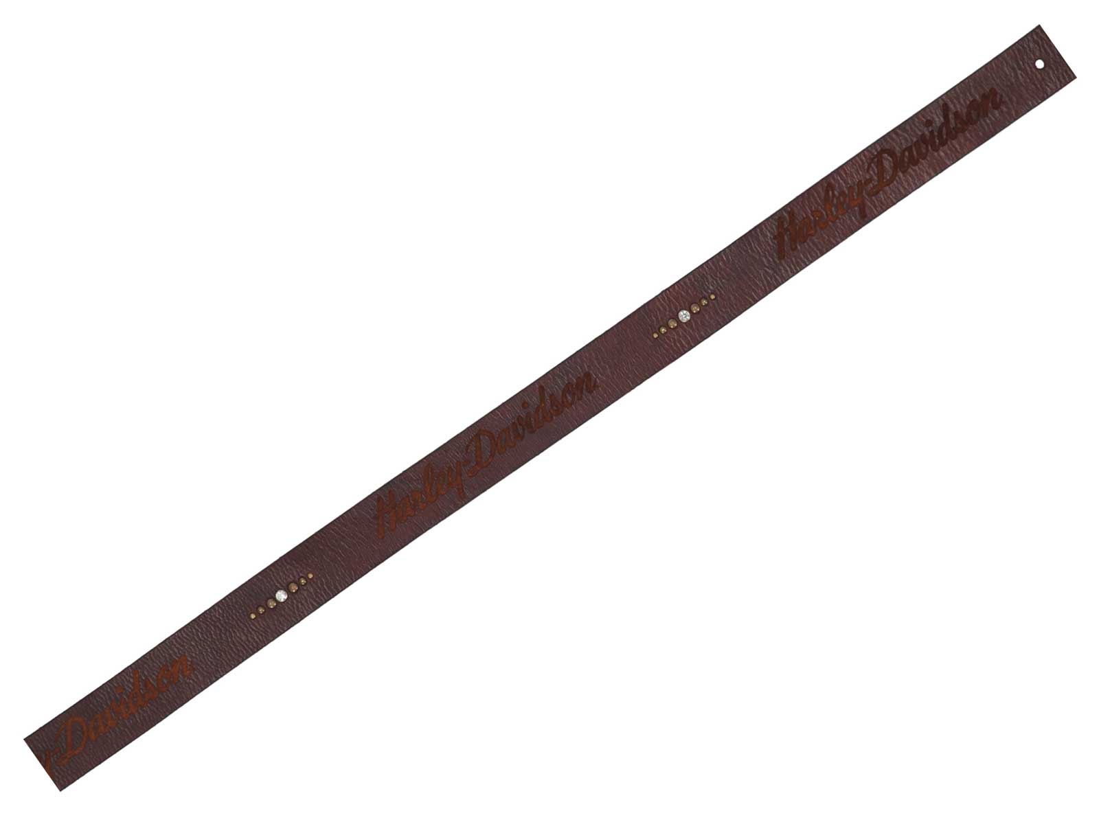 Harley-Davidson Women's Laser Etched Logo Bling Genuine Leather Belt - Brown - Largest Selection of Harley-Davidson Products