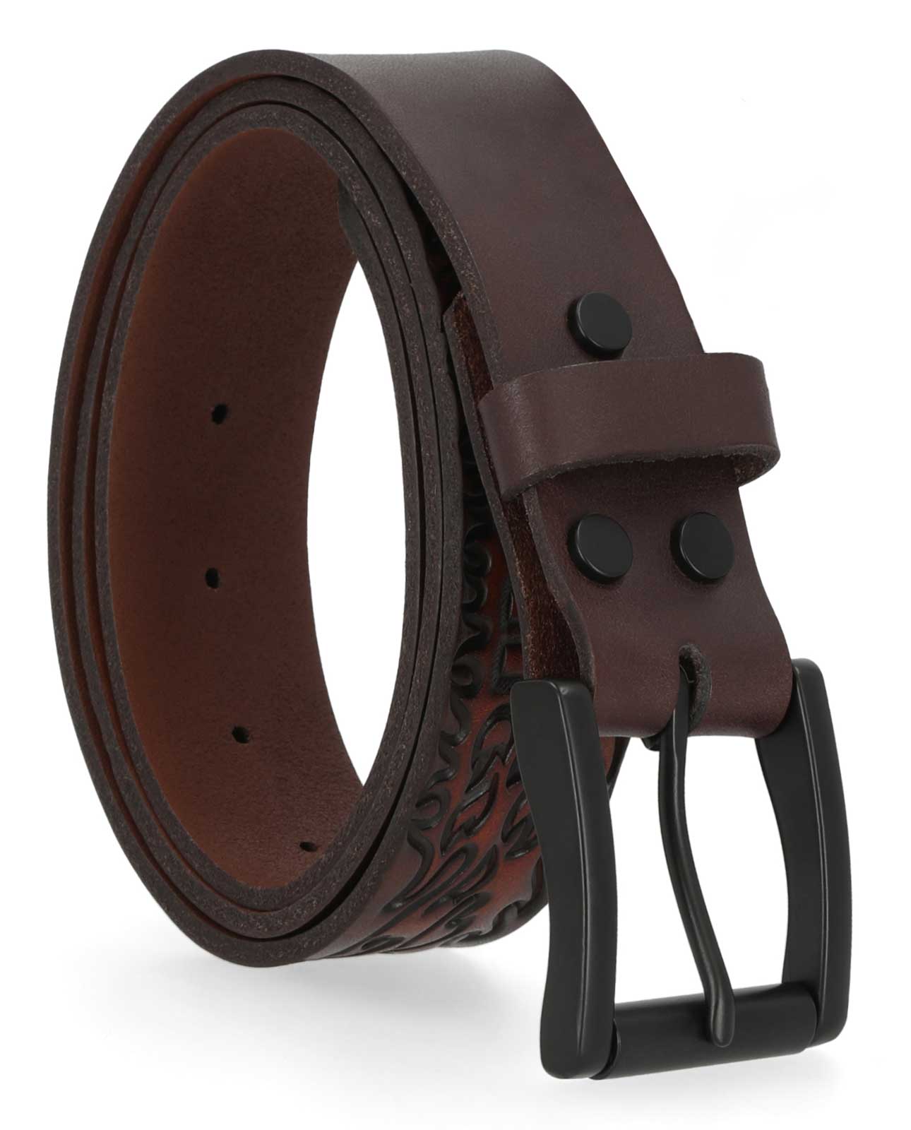 Harley-Davidson Free Shipping - Harley-Davidson Men's Tooled Flames H-D Logo Genuine Leather Belt - Brown - Free Shipping on many products plus Orders Over $99