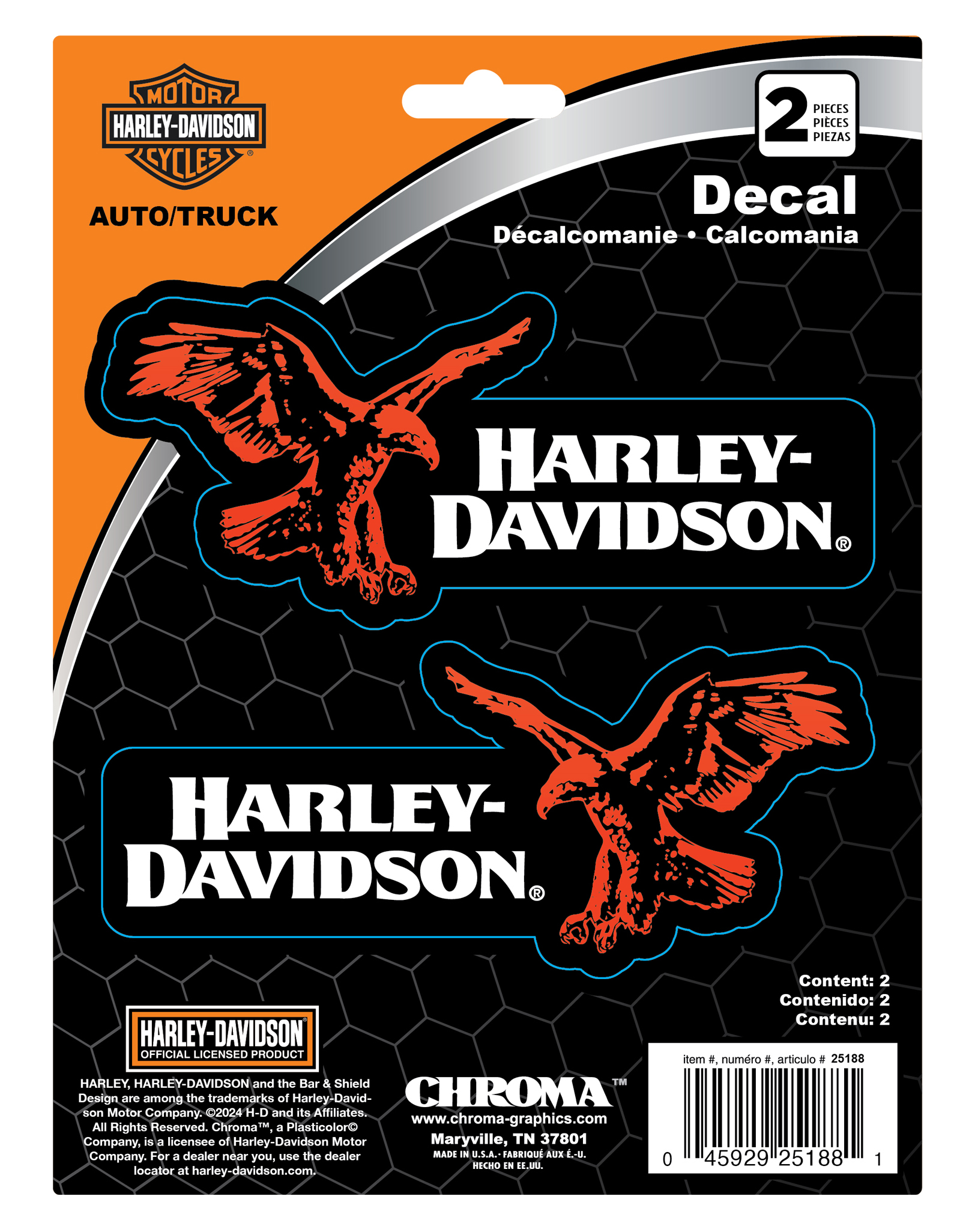 Harley-Davidson® 2-Piece Right/Left Eagle w/ H-D Text Decal