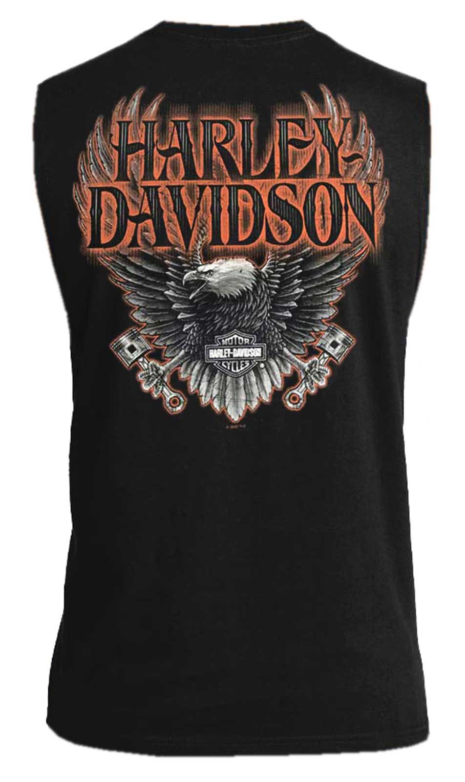 Harley-Davidson Free Shipping - Harley-Davidson Men's Eagle Piston Crew-Neck Sleeveless Cotton Muscle Tee, Black - Free Shipping on many products plus Orders Over $99