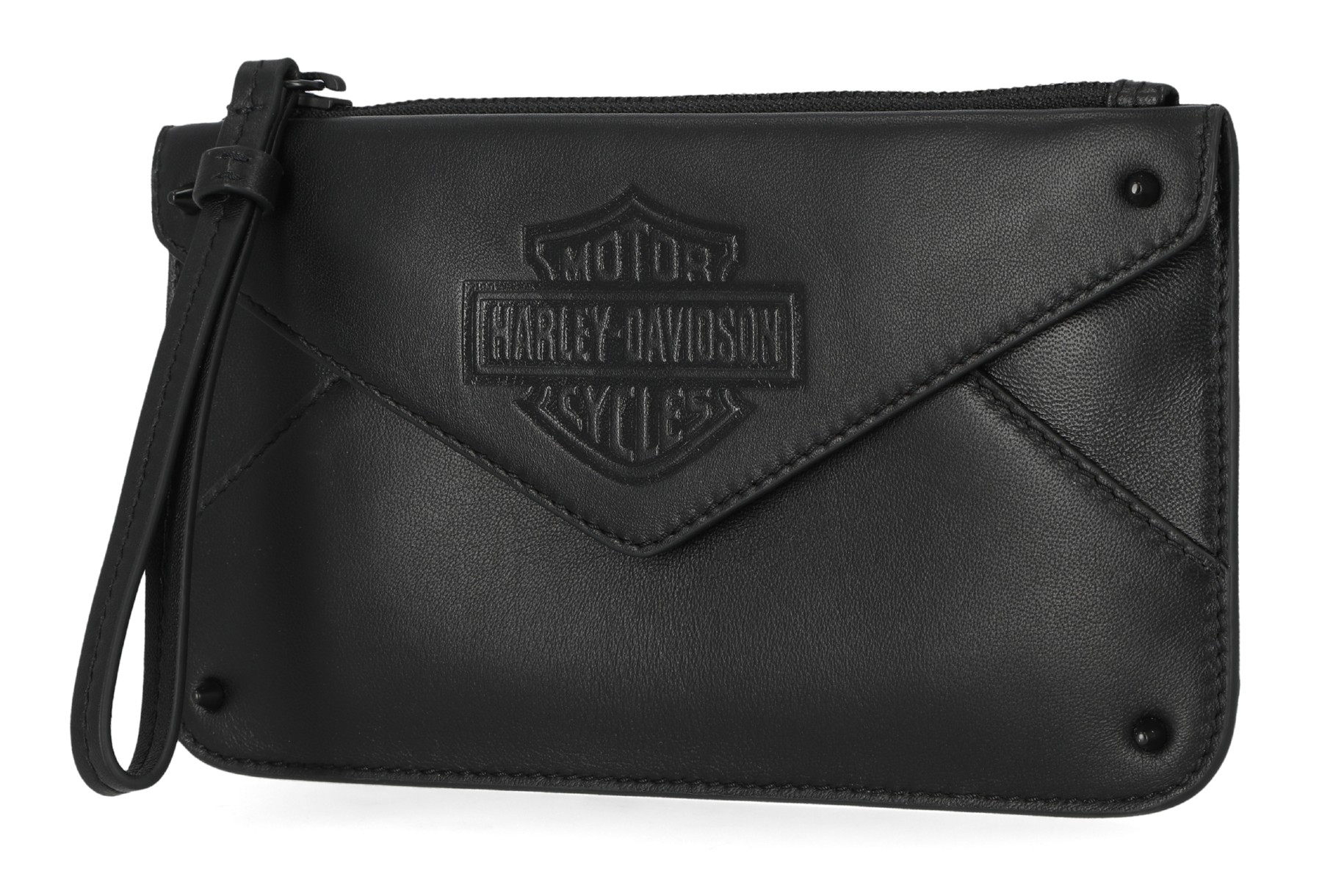 Harley-Davidson Women's Bar & Shield Cone Stud Wristlet Clutch - Black - Wisconsin Harley-Davidson