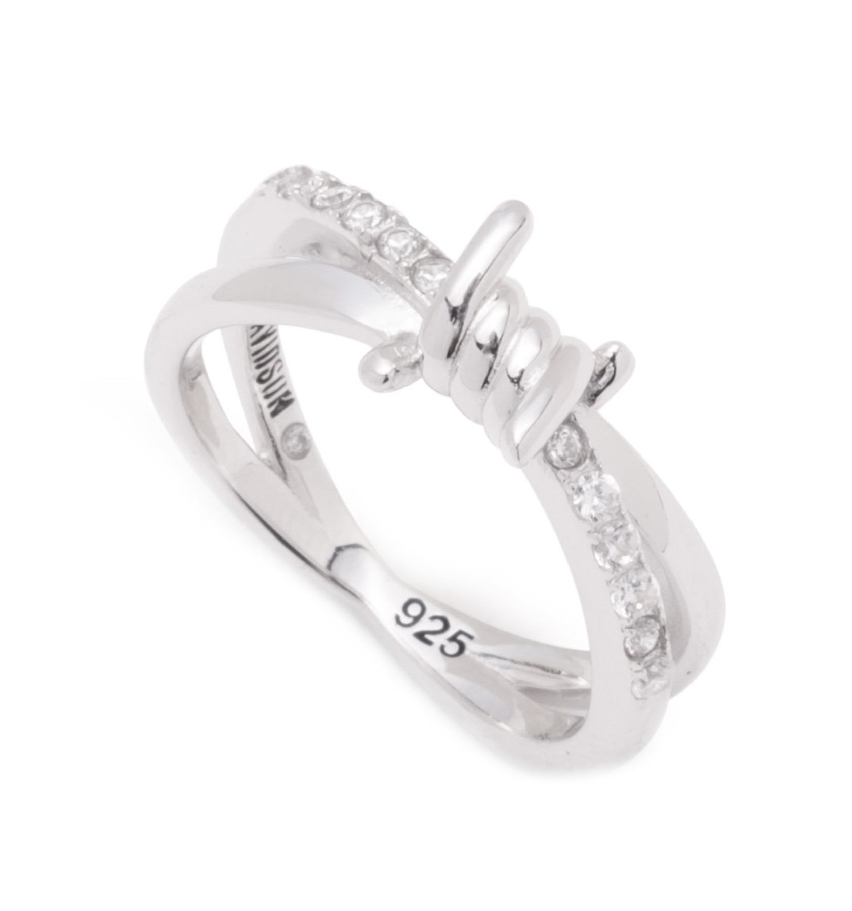 Harley-Davidson Women's Barbed Wire Crystal Stones Ring, Sterling Silver - Wisconsin Harley-Davidson