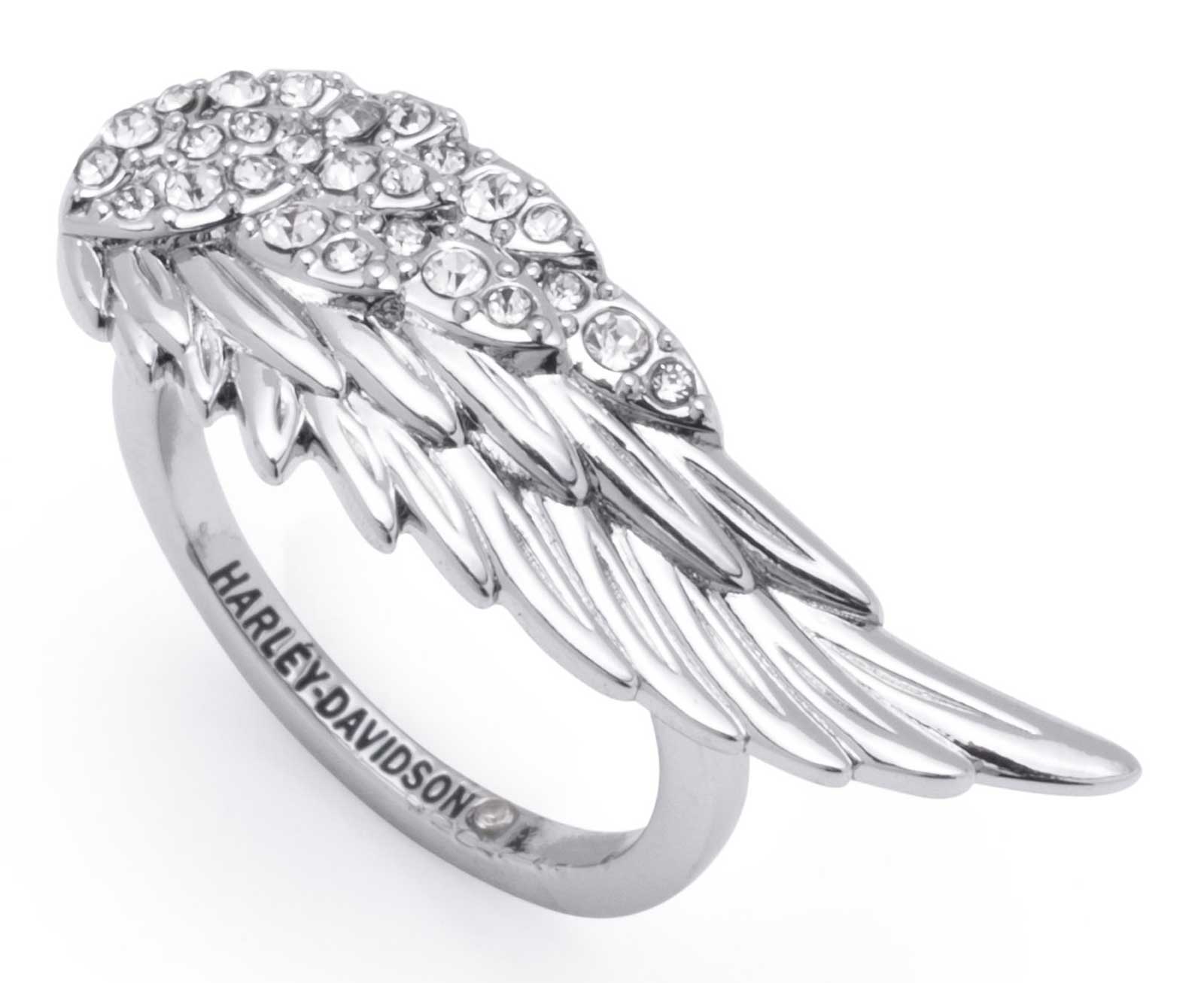 アクセサリー RHL Harley-Davidson® Women's Crystal Stones Pave Wing Ring