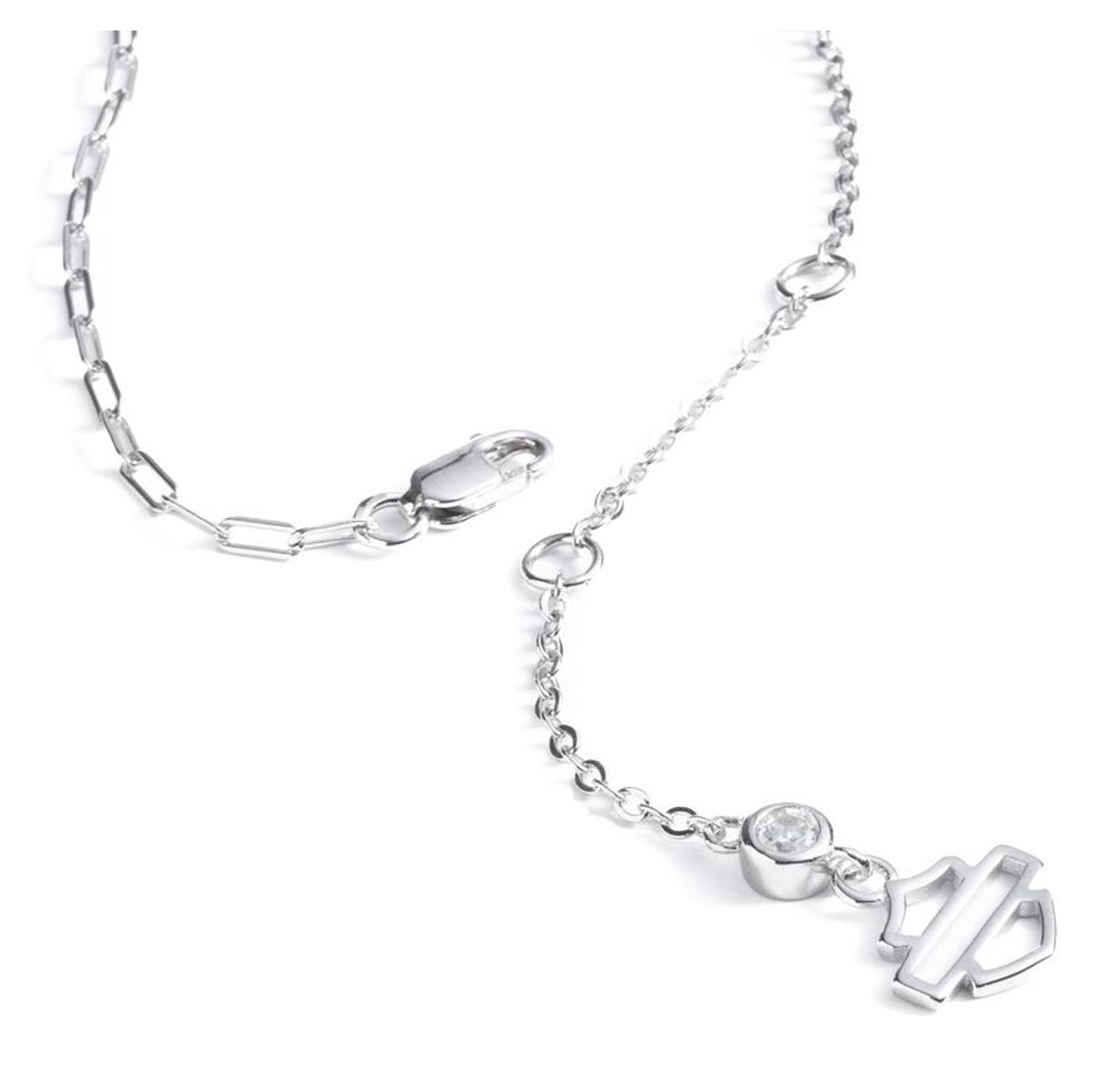 Harley-Davidson Women's 16 in. Bar & Shield Logo Toggle Pendant Necklace, Silver - No Hassle Returns at Wisconsin Harley