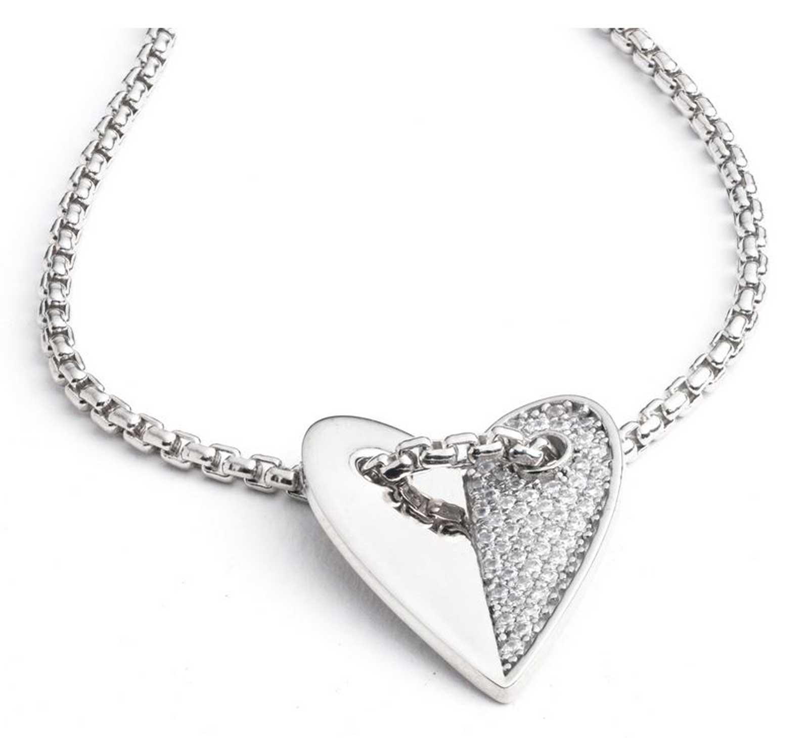 Harley-Davidson Free Shipping - Harley-Davidson Women's Half Pave Crystal Heart Necklace & Earring Set, Silver - Free Shipping on many products plus Orders Over $99
