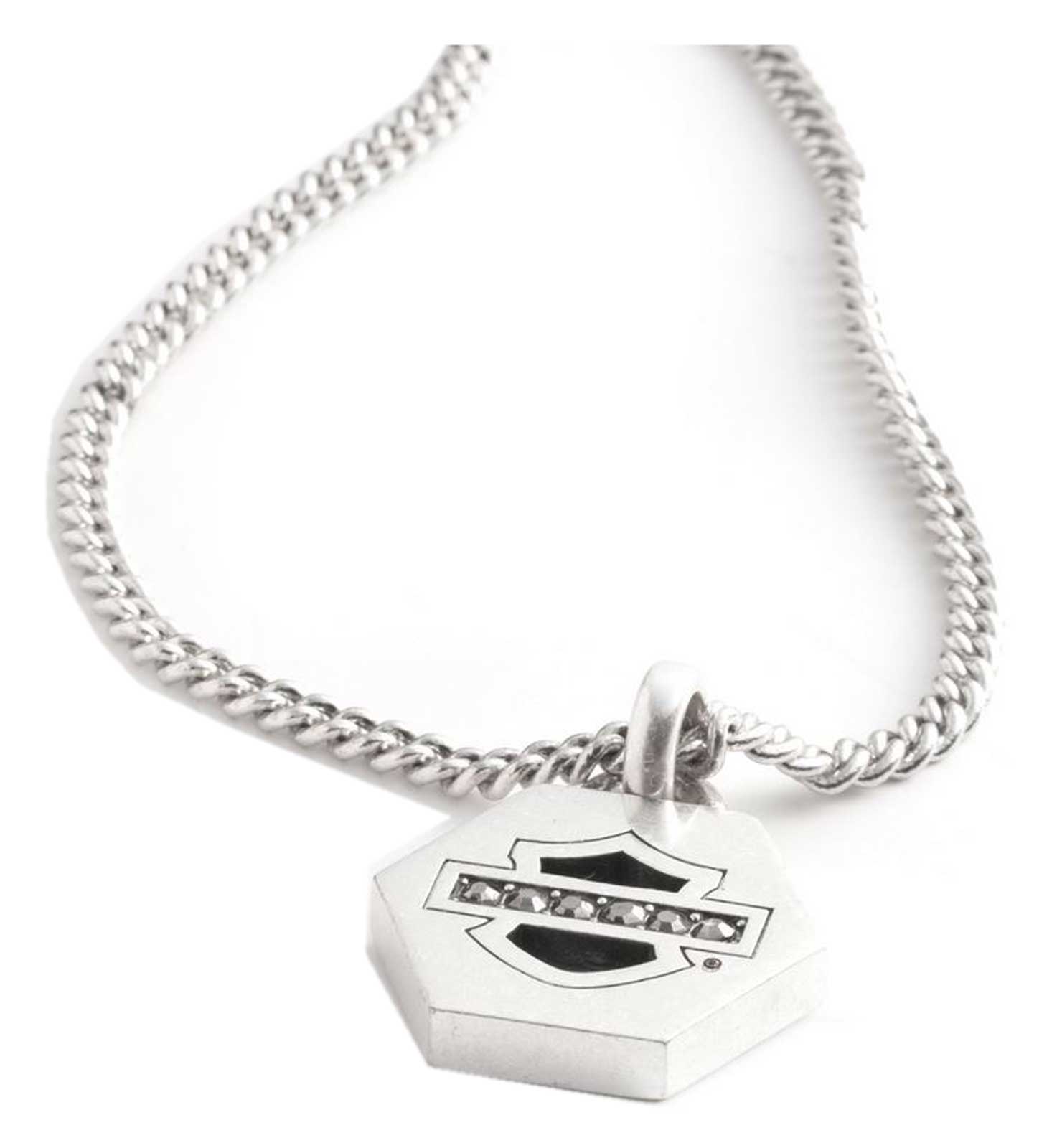 Harley-Davidson Free Shipping - Harley-Davidson Men's 22 in. Glass Stones Bar & Shield Brass Pendant Necklace - Free Shipping on many products plus Orders Over $99