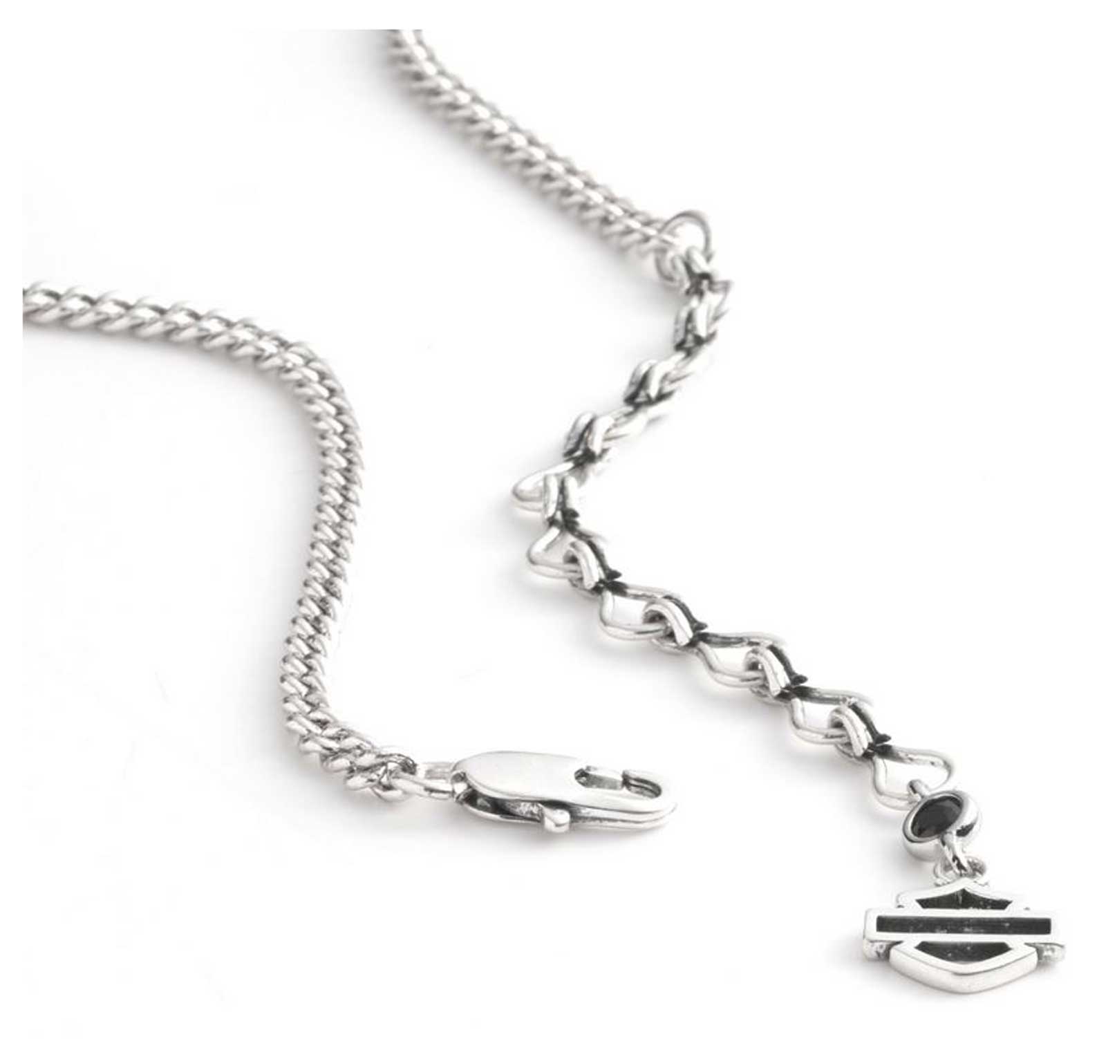 Harley-Davidson Men's 22 in. Glass Stones Bar & Shield Brass Pendant Necklace - No Hassle Returns at Wisconsin Harley