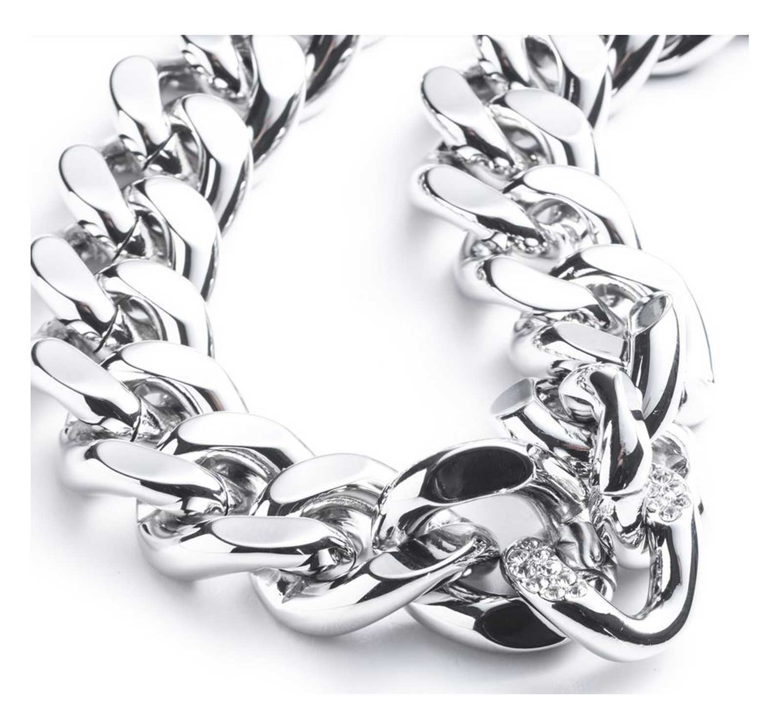 Harley-Davidson Free Shipping - Harley-Davidson Women's 17 in. Pave Curb Chain Necklace - Brass Silver Plated - Free Shipping on many products plus Orders Over $99