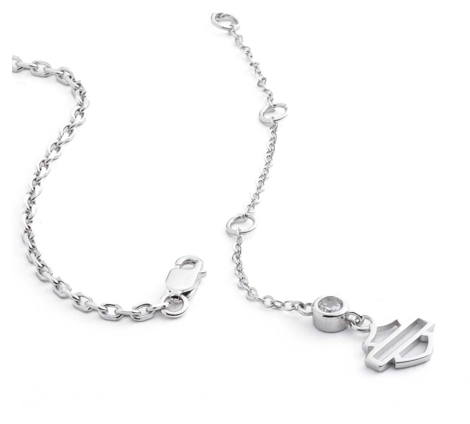 Harley-Davidson Women's 16 in. Barbed Wire Frontal Necklace, Sterling Silver - No Hassle Returns at Wisconsin Harley