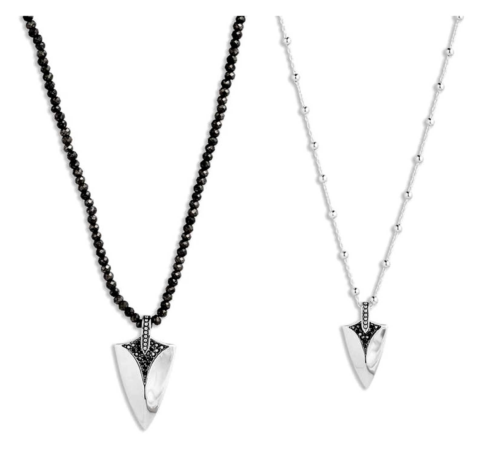 Harley-Davidson® His & Hers Shield Necklace Set w/ Pyrite Beads