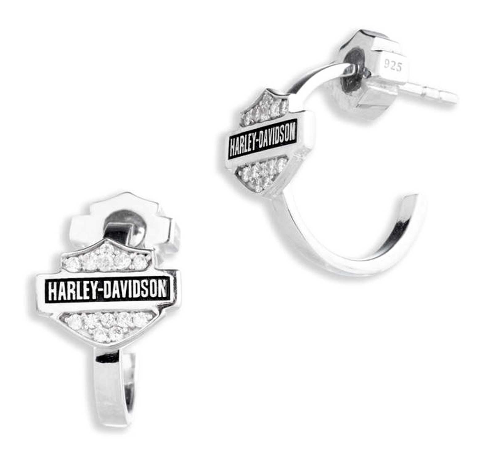 Harley-Davidson Silver ピアス Mod Jewelry Logo 関税送料無料 Sterling Silver Harley-Davidson ® Plain Biker Logo Post