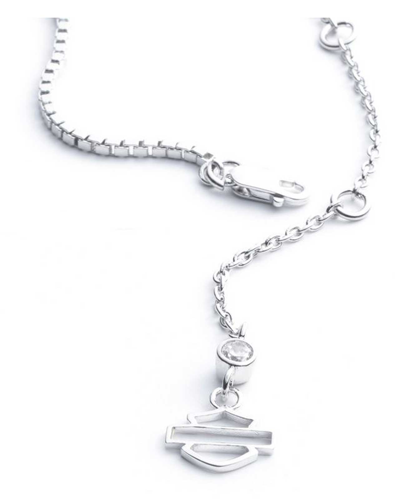 アクセサリー 1015-10002 Harley-Davidson® Women's Crystal Pave Bar & Shield Necklace