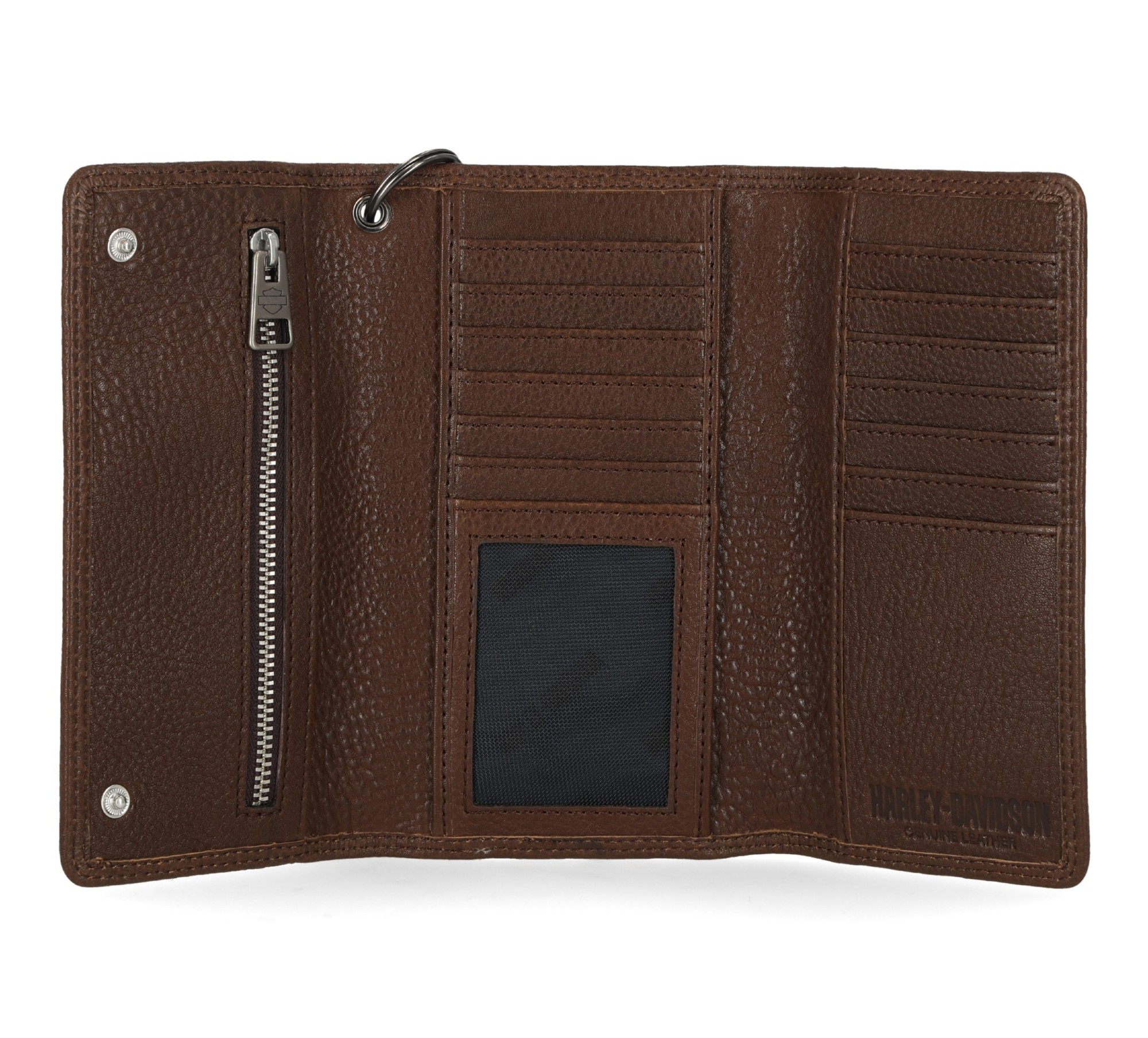 Harley-Davidson Free Shipping - Harley-Davidson Men's Genuine Leather Iconic B&S Eagle Trucker Wallet - Brown - Free Shipping on many products plus Orders Over $99