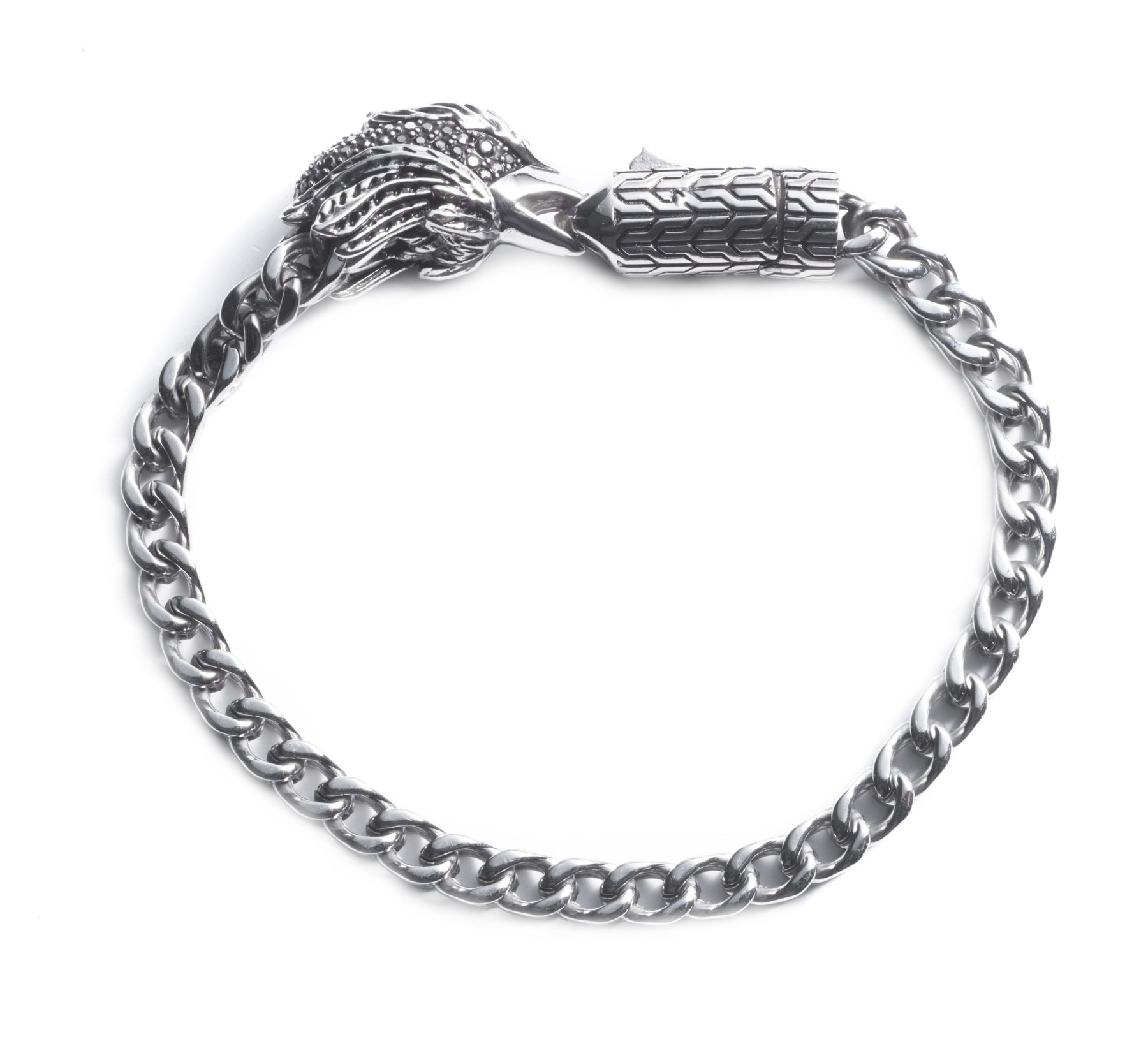 HARLEY DAVIDSON Men's Eagle Chain Link ブレスレット Silver Harley Davidson Mens Chain Emblem Bracelet – KMK Luxury