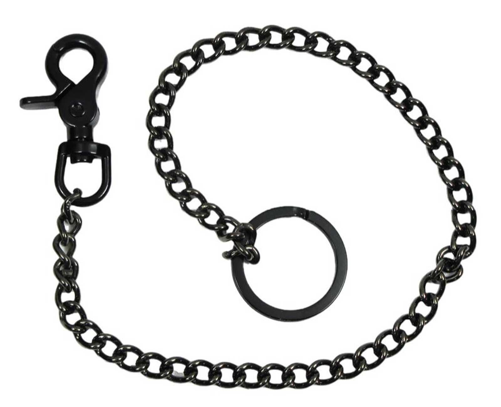 Mascorro 18 inch Gun Metal Wallet Chain w/ Claw Hook & Key Ring - Black - Wisconsin Harley-Davidson