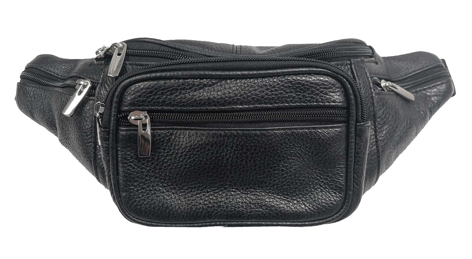 RCS Women's Genuine Leather Deluxe 'Fanny Pack' Adjustable Waistband - Black - Wisconsin Harley-Davidson
