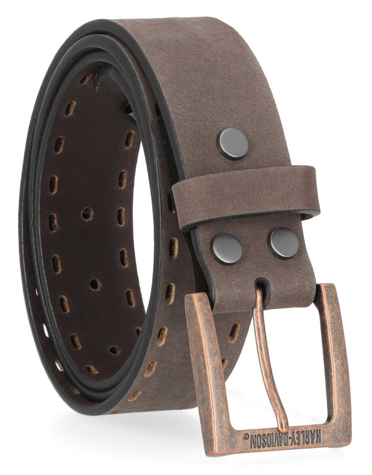 Harley-Davidson Free Shipping - Harley-Davidson Men's Perforated Edge Genuine Leather Belt - Antique Finish - Free Shipping on many products plus Orders Over $99