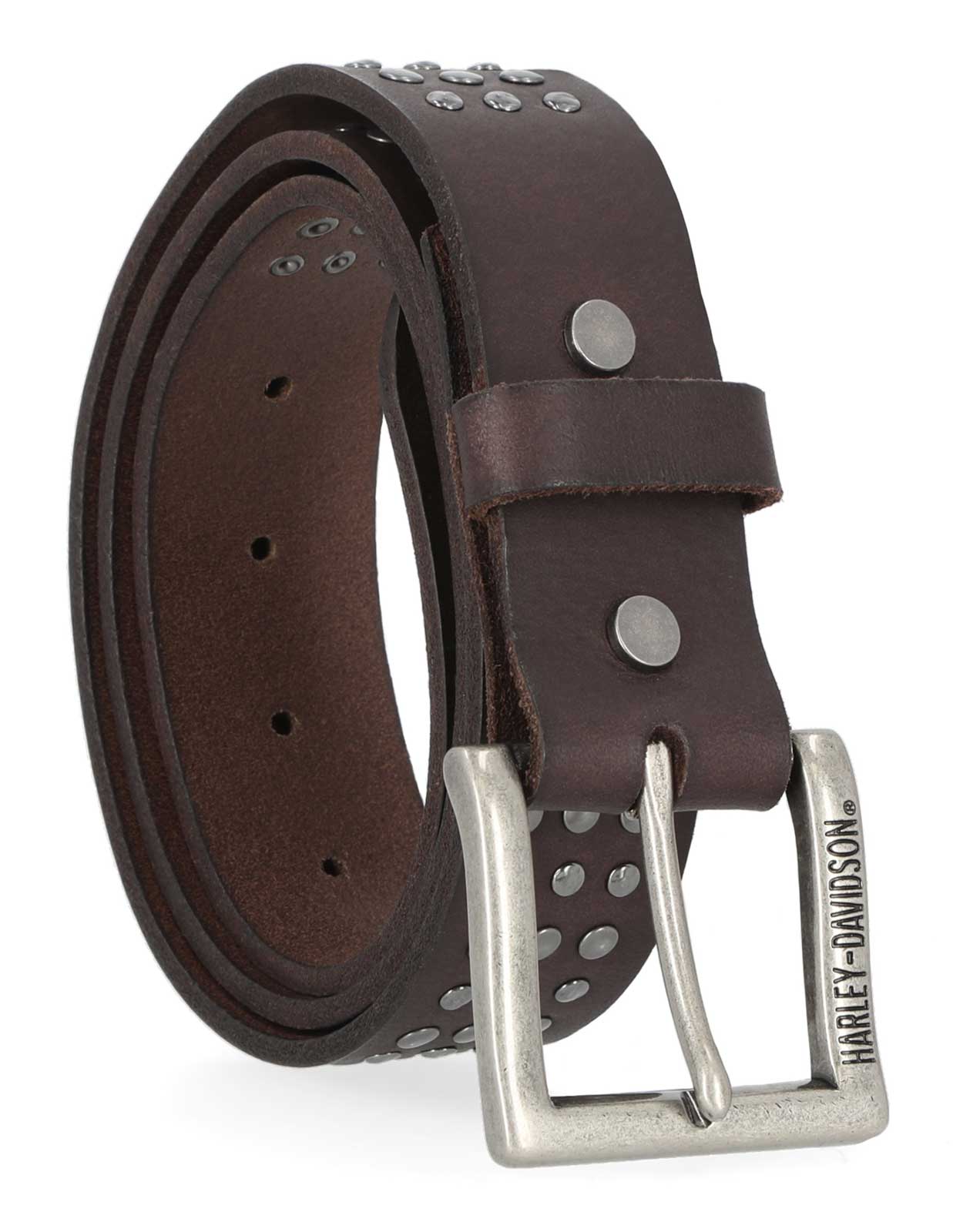 Harley-Davidson Free Shipping - Harley-Davidson Men's Triple Row Studded Genuine Leather Belt - Brown - Free Shipping on many products plus Orders Over $99