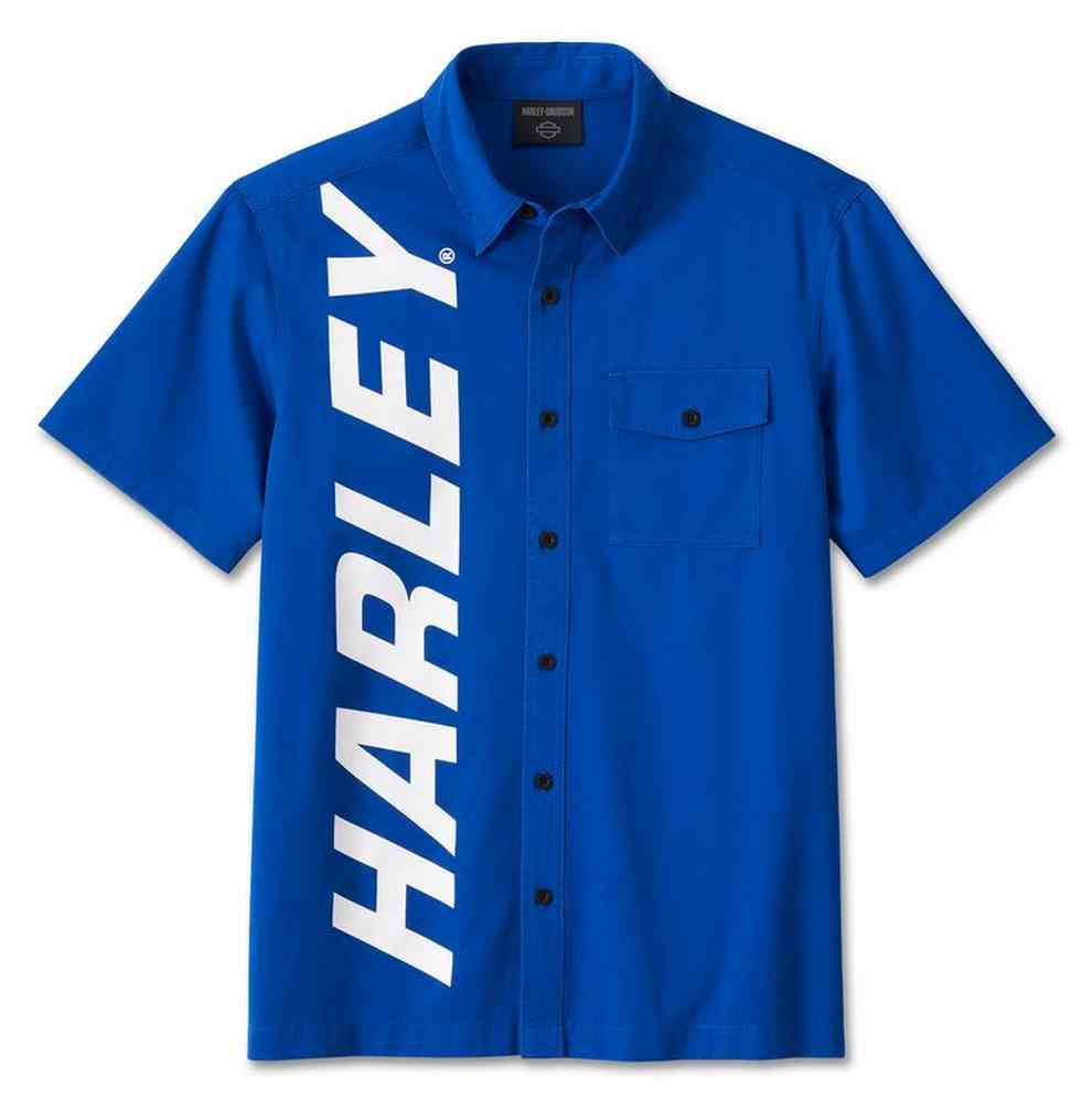 ◆Harley Davidson◆ Vintage Blue HD Pigment Short Sleeve T-S Vintage Harley Davidson T Shirt Men's 2XL Blue Emerald City