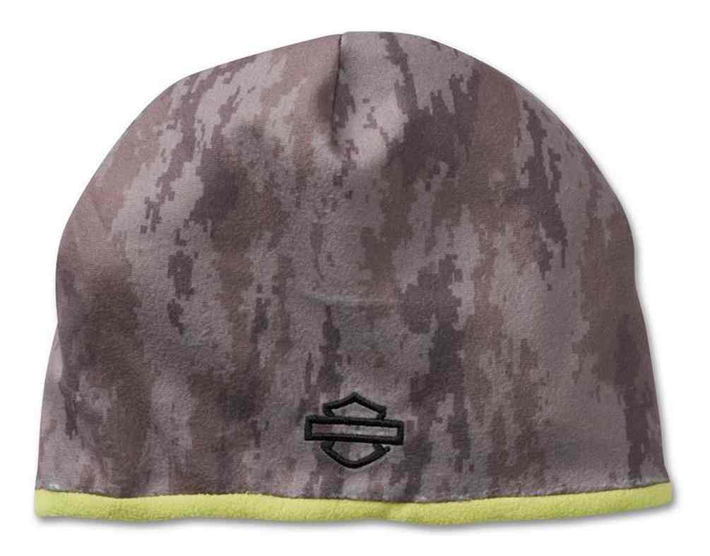 Harley-Davidson Men's Reversible Camo Beanie Cap - Lime/Gray 97650-24VM - Wisconsin Harley-Davidson
